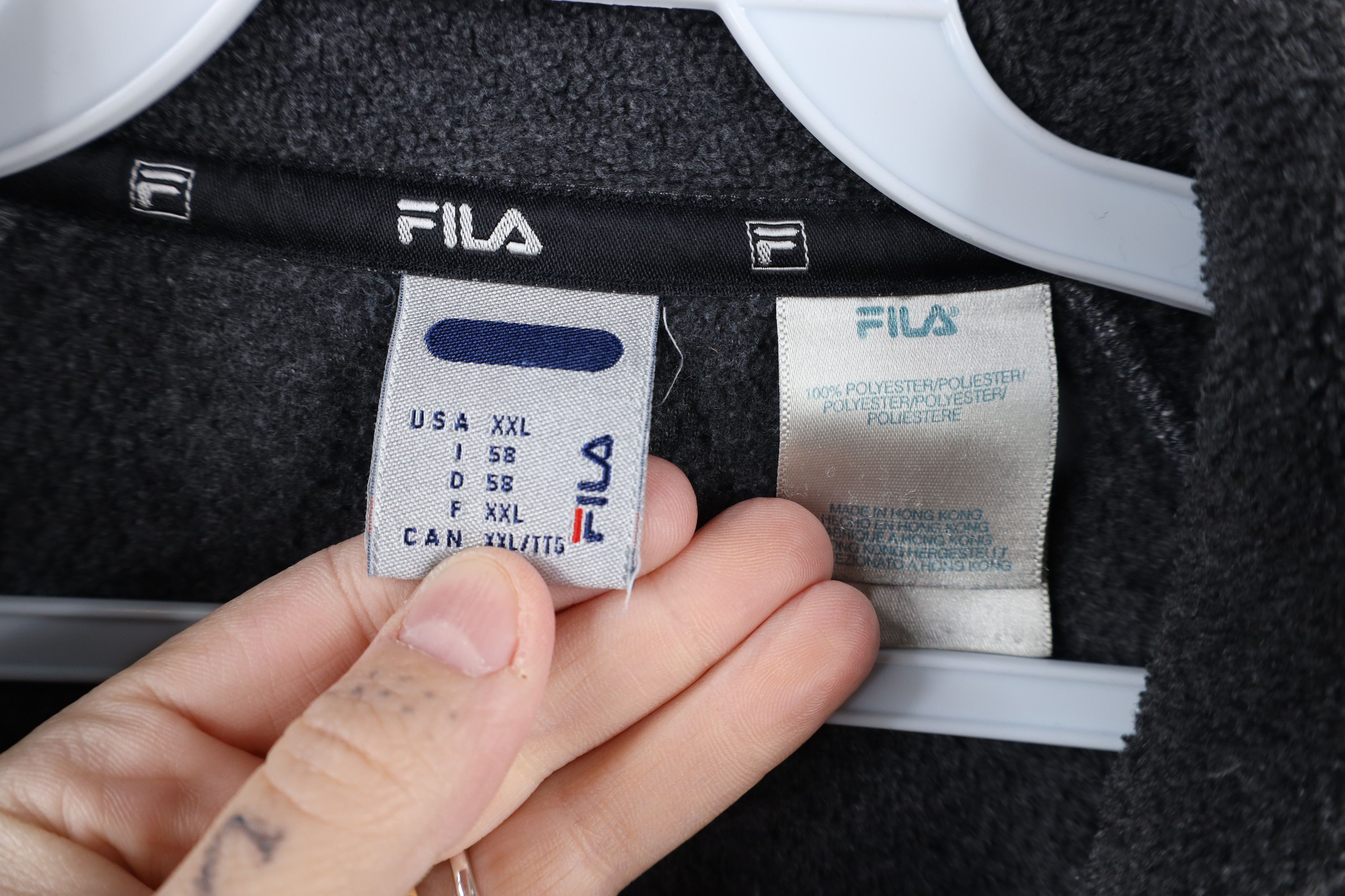 Fila × Vintage Vintage 90s Fila Spell Out Fleece Half Zip Pullover Sweater Size US XXL / EU 58 / 5 - 6 Thumbnail
