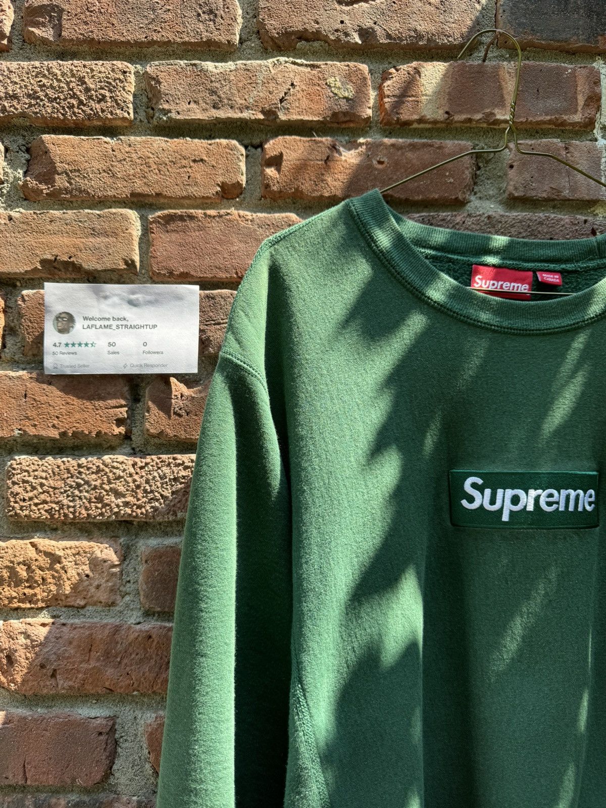 Supreme Forest Green Box Logo Crewneck FINAL PRICE DROP!! Size US L / EU 52-54 / 3 - 1 Thumbnail