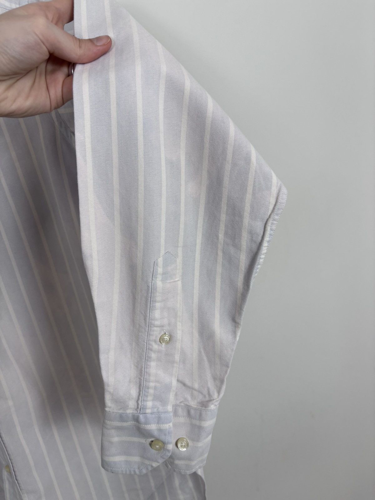Etro Etro Milano Men’s White/Blue Striped Long Sleeve Shirt Size US L / EU 52-54 / 3 - 12 Thumbnail