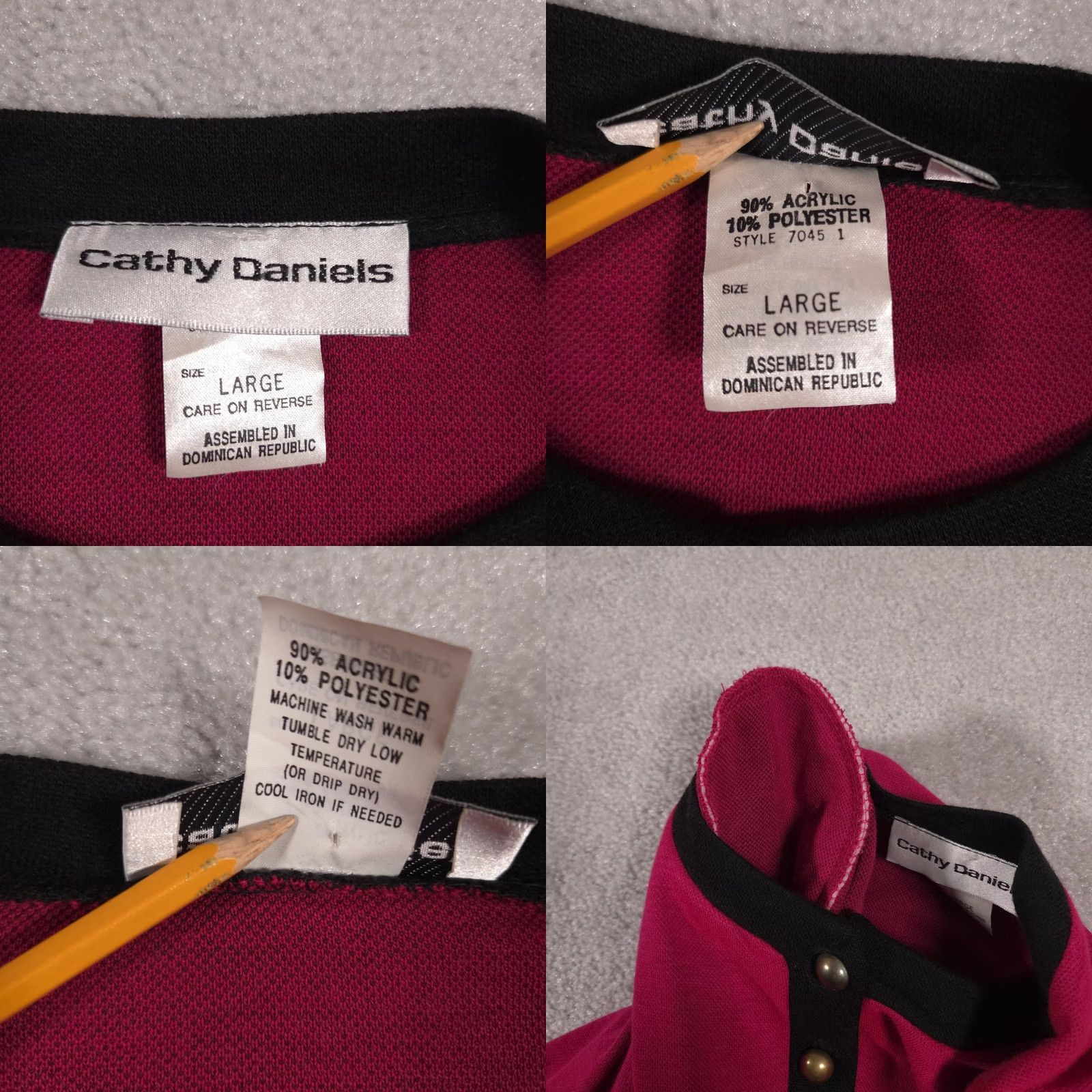 Vintage Cathy Daniels Sweater Womens Large Pink Pocket Long Sleeve NWT Pullover Crew Neck Size L / US 10 / IT 46 - 8 Thumbnail
