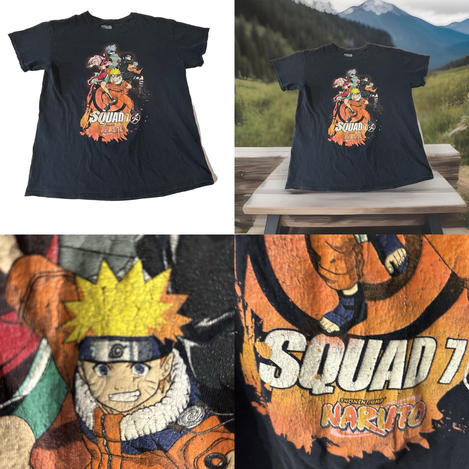 Vintage VINTAGE Naruto Shonen Jump Squad 7 Shirt Mens L Black Viz Logo Graphic Print USA 2002 Anime Shirt Mens Size US L / EU 52-54 / 3 - 9 Thumbnail