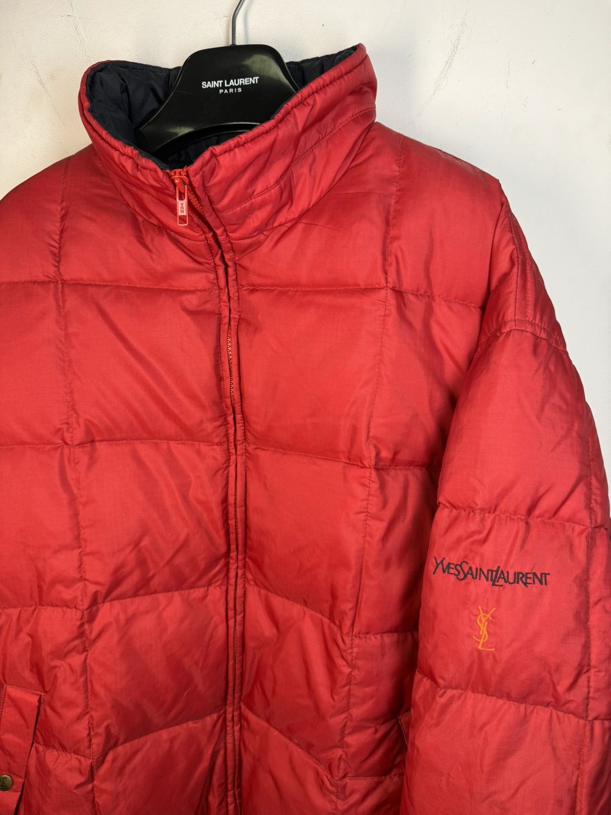 Yves Saint Laurent Winter YSL Down Jacket Puffer Red Bomber Heavy Coat Size US XL / EU 56 / 4 - 22 Thumbnail