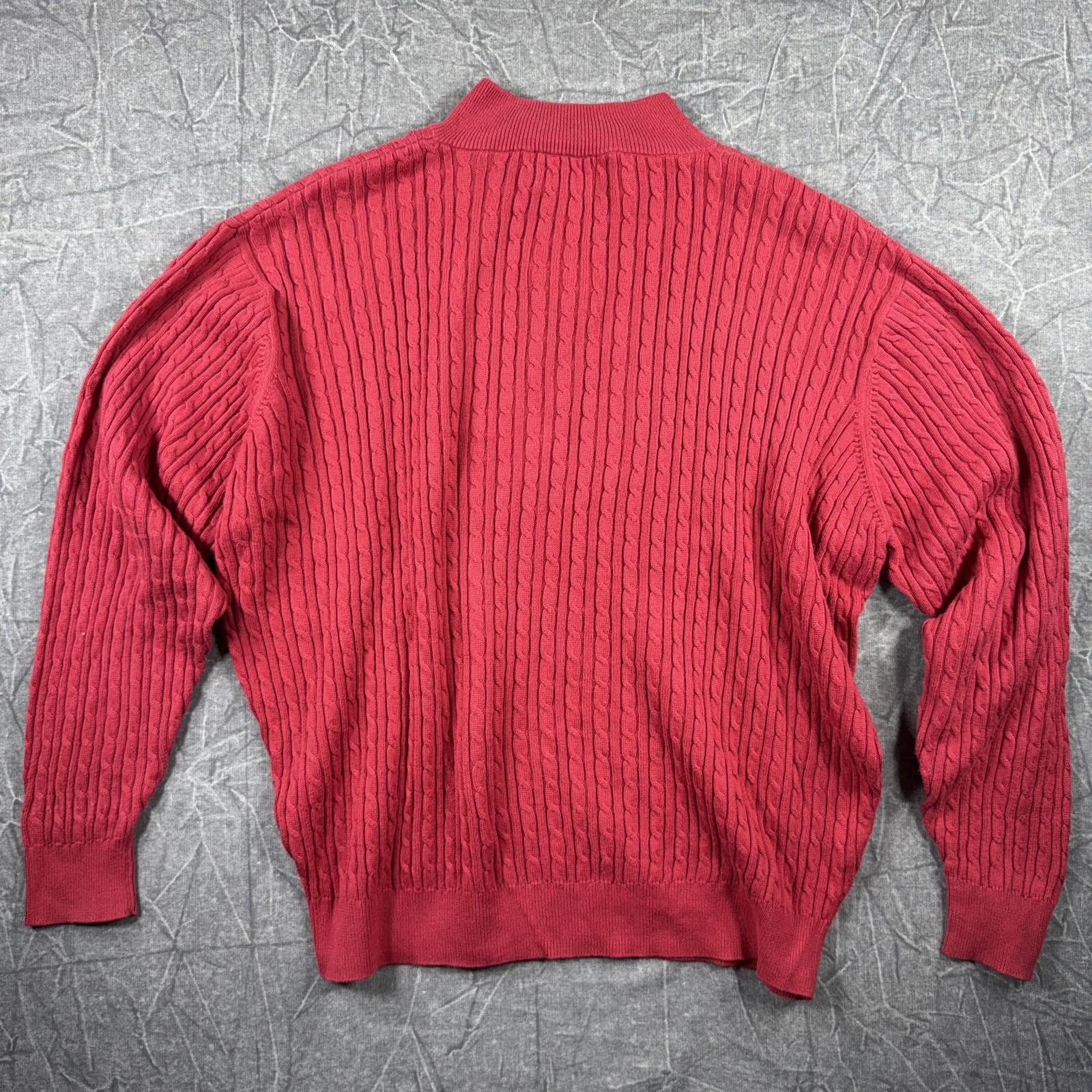 Pendleton Pendleton Sweater Men's L Red 1/4 Zip Fisherman Pima Cotton Size US L / EU 52-54 / 3 - 6 Thumbnail