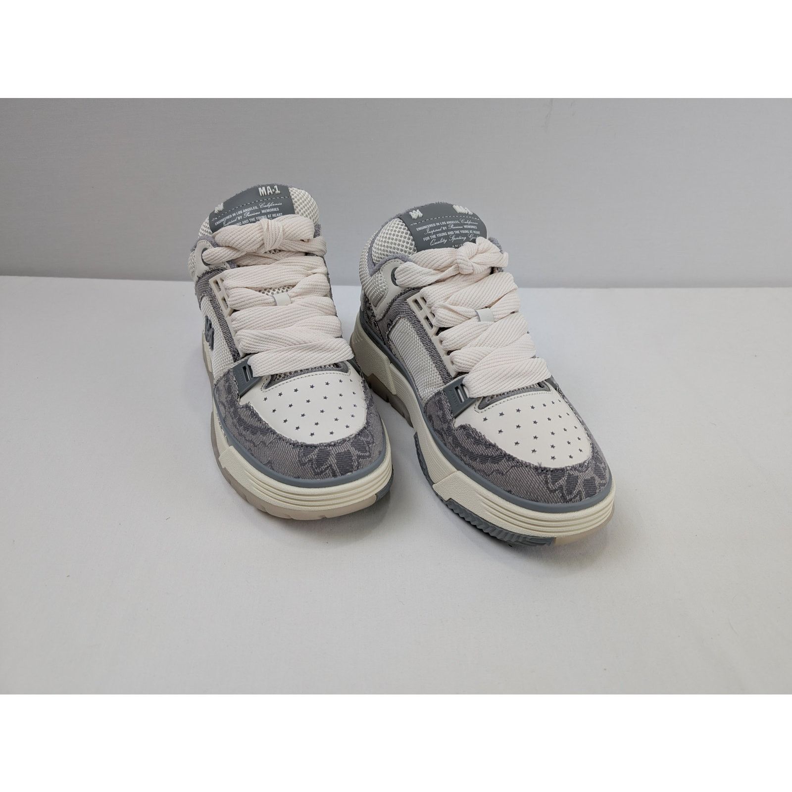 Amiri o1rshd1 Bandana Denim MA-1 Sneakers in Grey Size US 11 / EU 44 - 5 Thumbnail