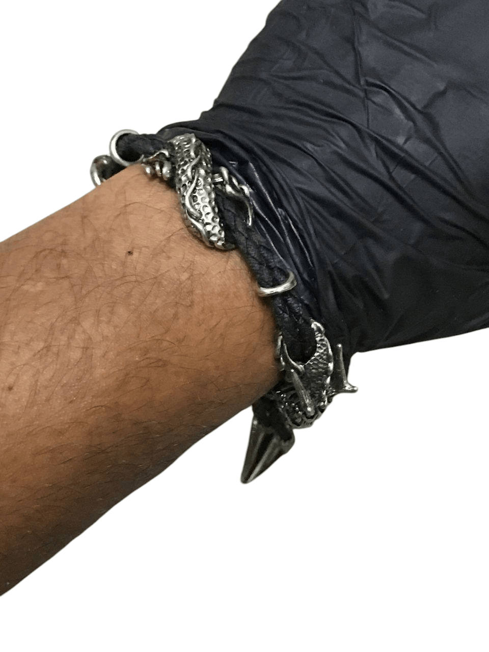 Japanese Brand Rare Stainless Steel Dragon Leather Bracelet Size ONE SIZE - 6 Thumbnail