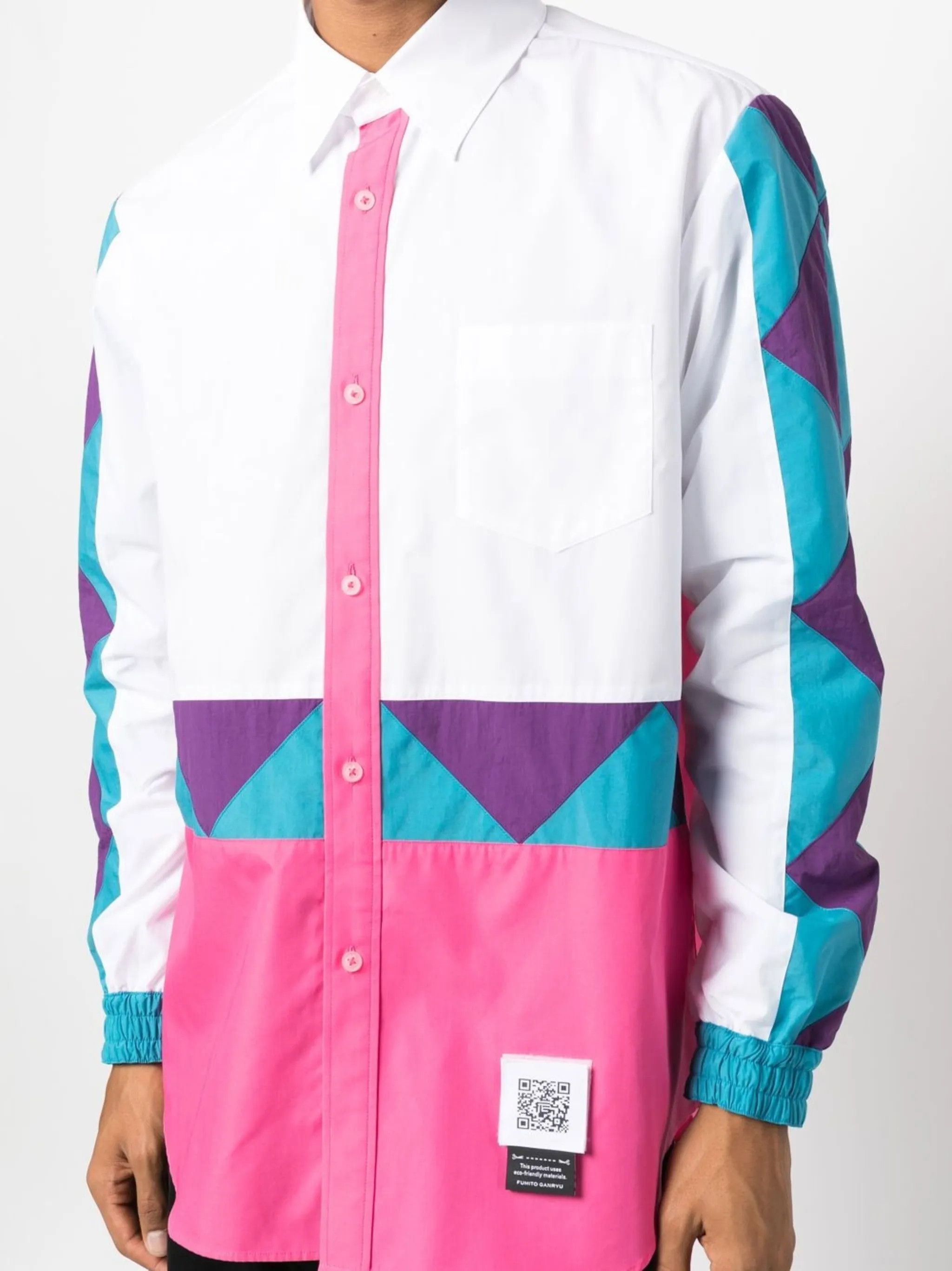 Fumito Ganryu o1tko10825 Color-Blocking Oversized Shirt in Multicolor Size US S / EU 44-46 / 1 - 5 Thumbnail