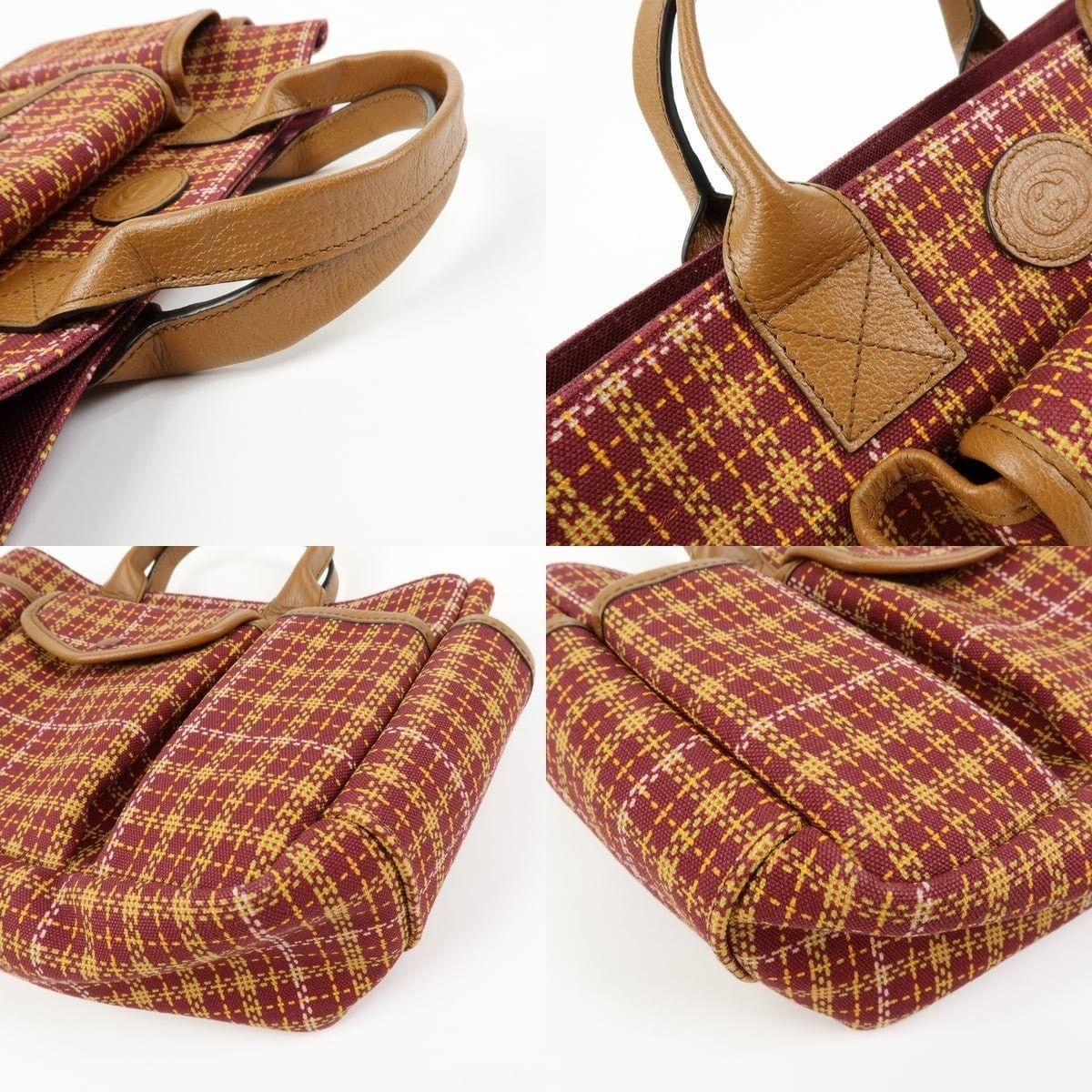Gucci Gucci Children's Canvas & Leather Tote Burgundy Size ONE SIZE - 4 Thumbnail