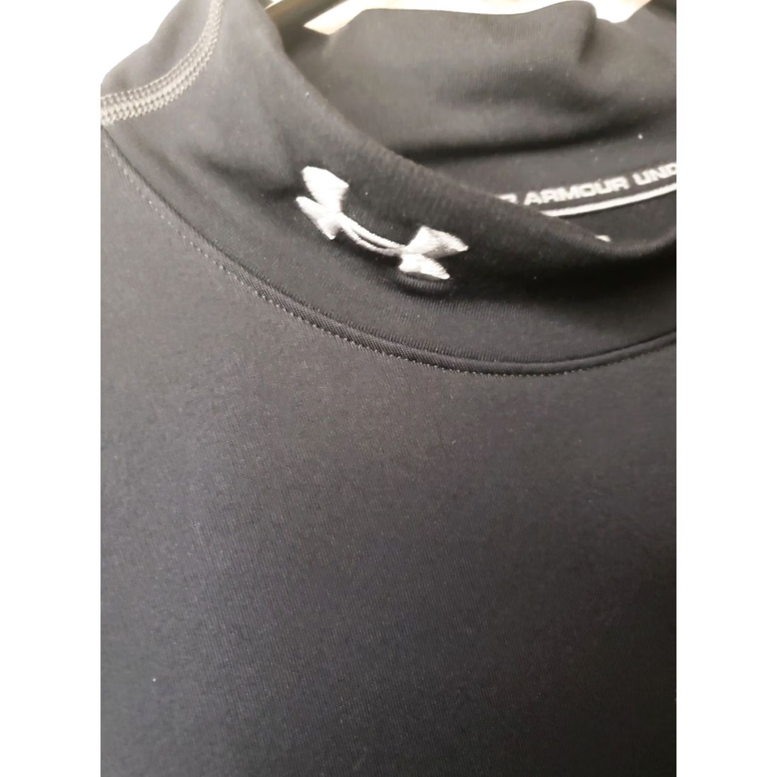 Under Armour Under Armour Fitted Cold Gear T Shirt Mens Large Black Long Sleeve Mock Neck Size US L / EU 52-54 / 3 - 4 Thumbnail