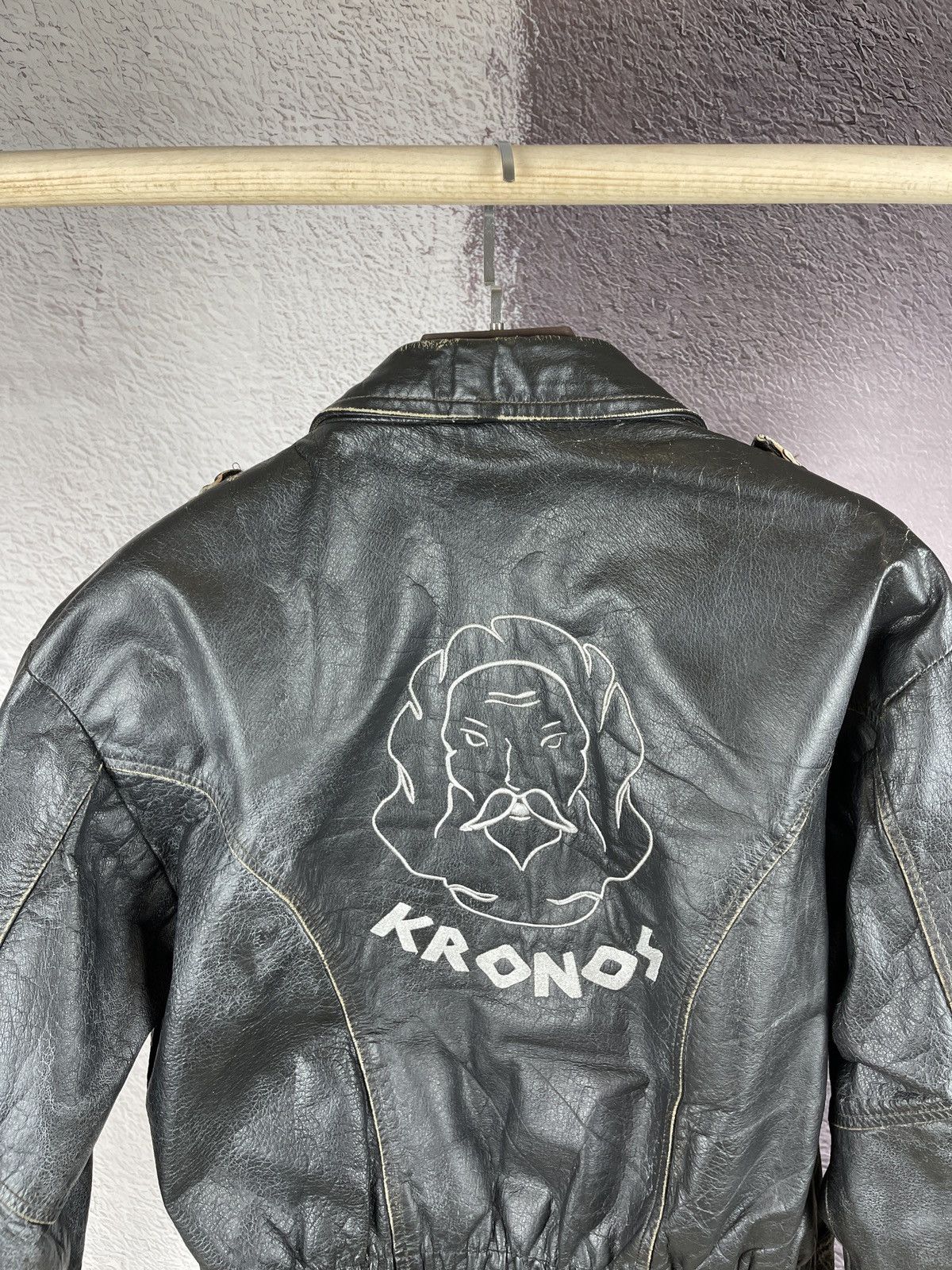 Vintage Norma Vintage 80s 90s Leather motorcycle jacket Kronos Rare Size US L / EU 52-54 / 3 - 17 Thumbnail