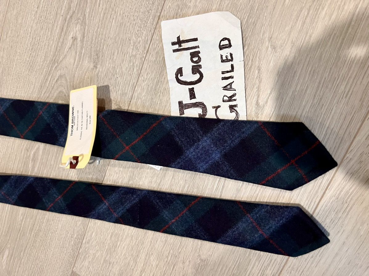 Thom Browne Thom Browne Slim Tartan Flannel Tie Wool Cashmere Italy Size ONE SIZE - 2 Thumbnail
