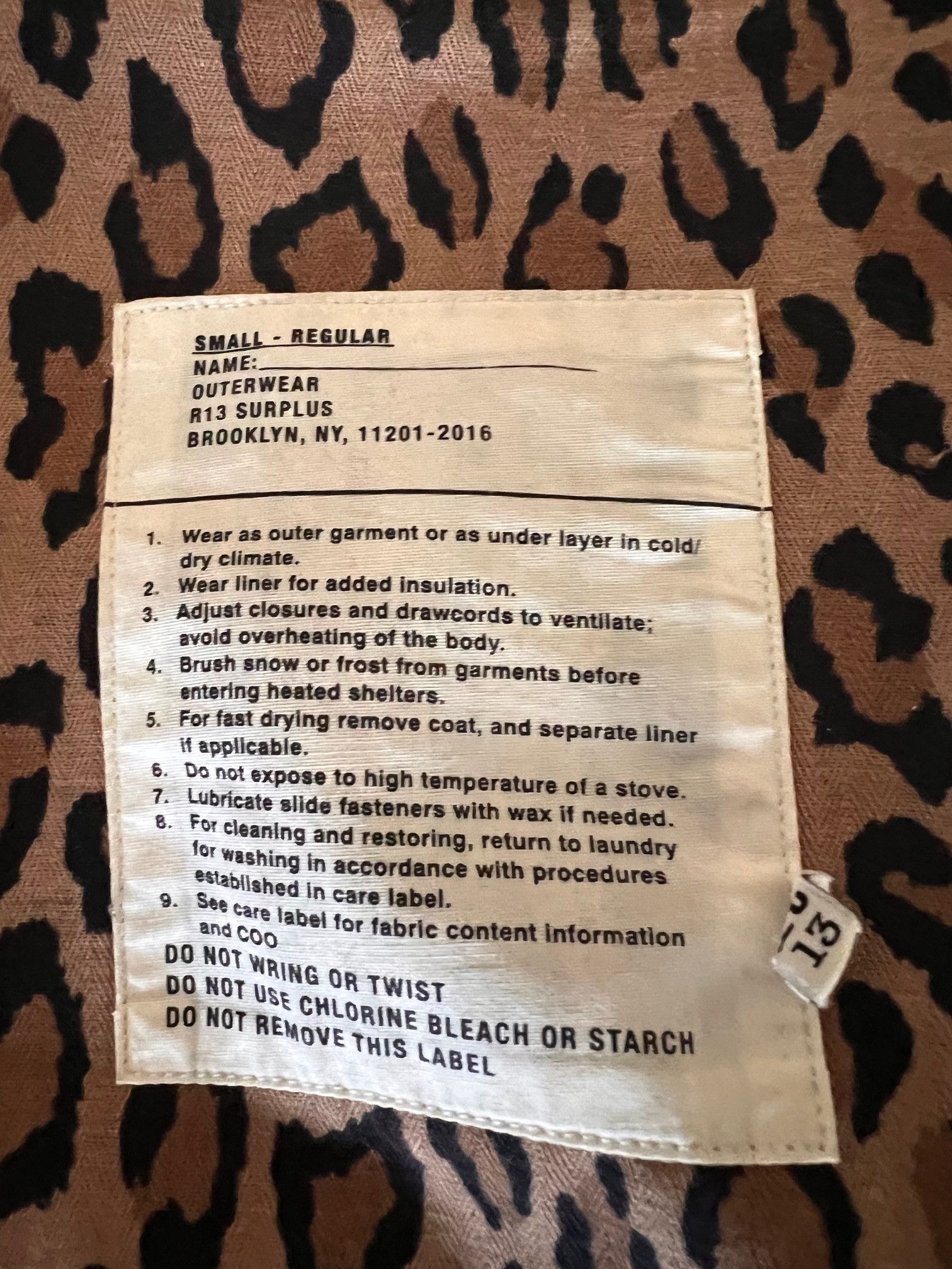 R13 r13 SHREDDED ANIMAL PRINT JACKET Size US S / EU 44-46 / 1 - 9 Thumbnail