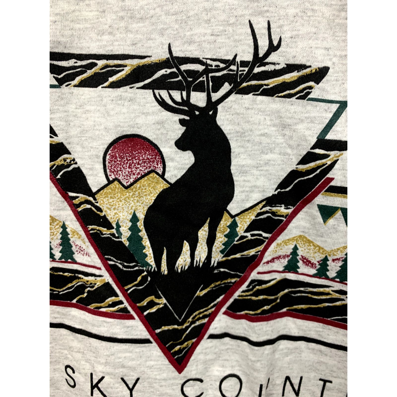 Signal Sport 90s Vintage Gray Montana Big Sky Country Deer Graphic Tee Size US L / EU 52-54 / 3 - 4 Thumbnail