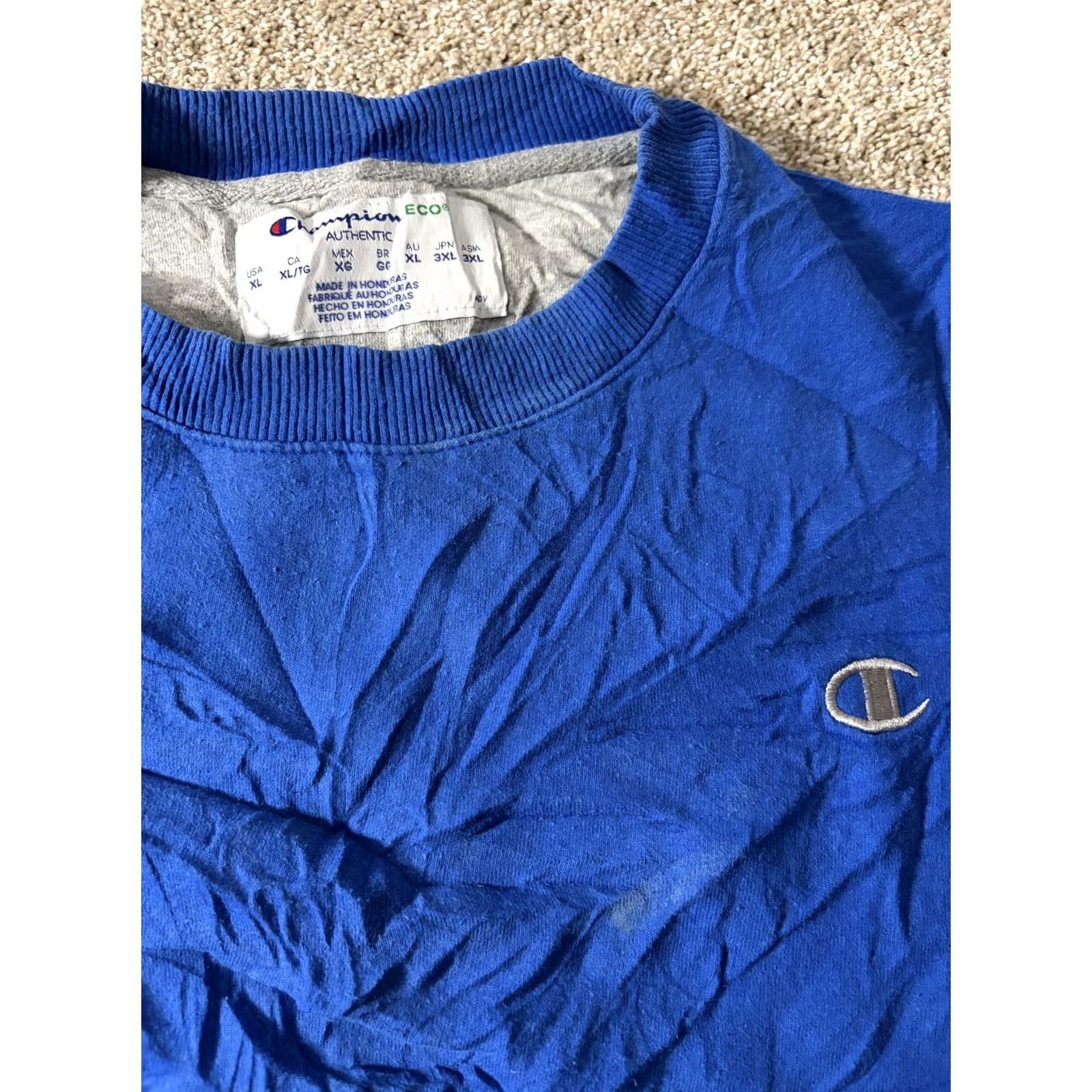 Champion Champion Sweatshirt Mens XL Blue Fleece Pullover Crewneck Logo Casual Size US XL / EU 56 / 4 - 4 Thumbnail