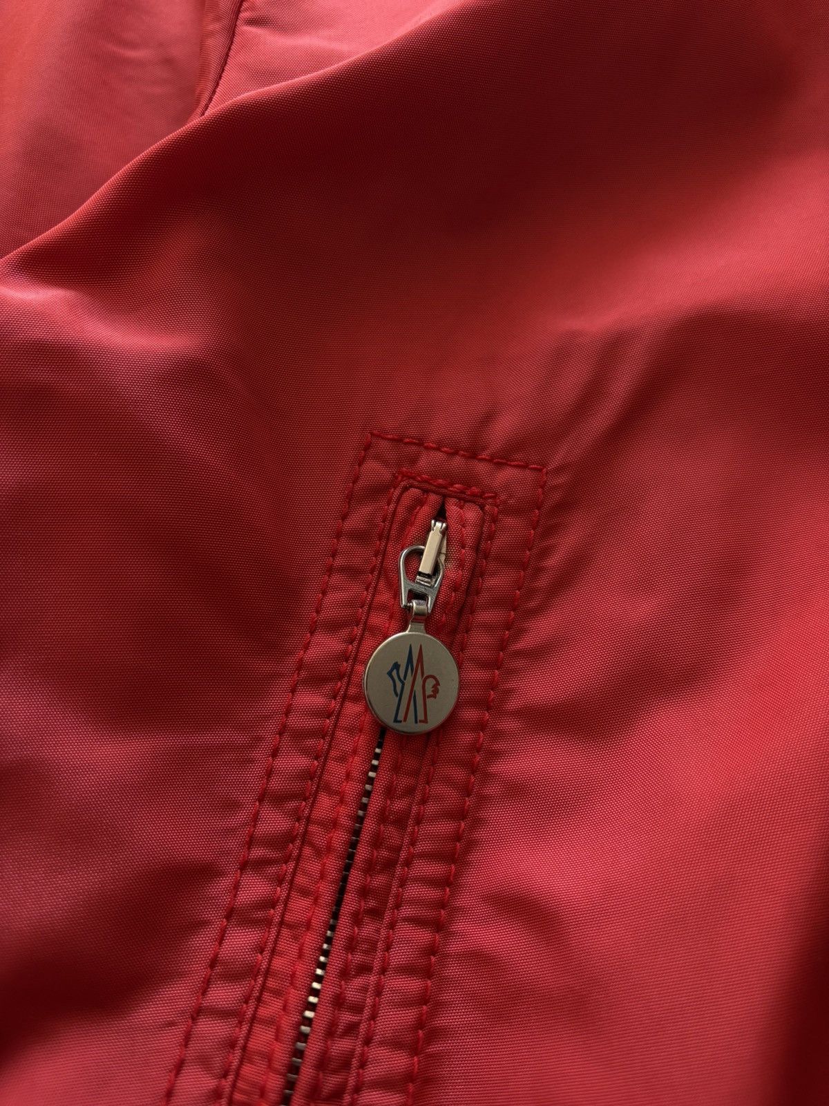 Moncler Moncler Red Nylon Varsity Bomber Jacket Snap Button Up sz 0 Size XS / US 0-2 / IT 36-38 - 5 Thumbnail