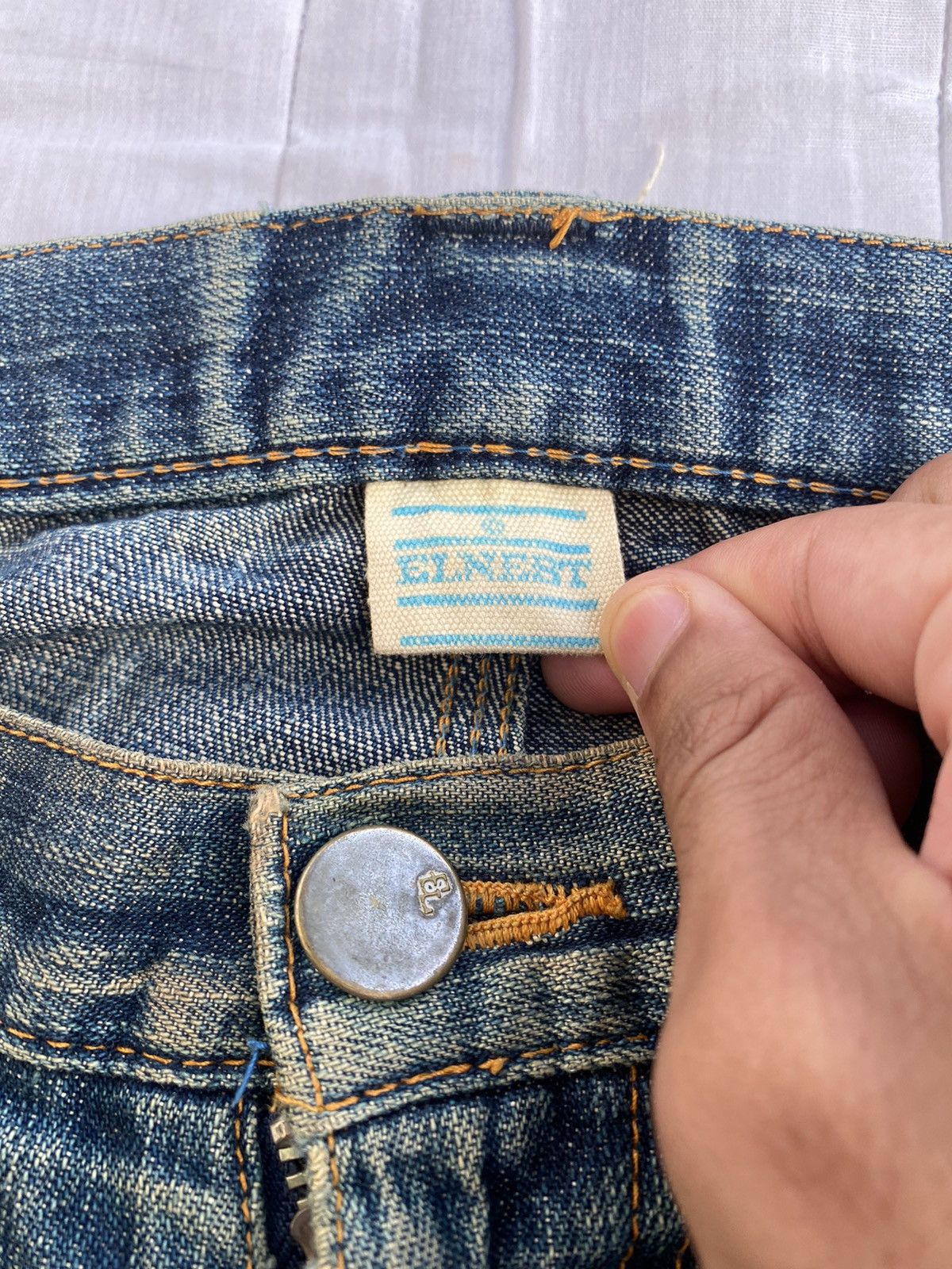Japanese Brand VINTAGE ELNEST BAGGY DOUBLE KNEE DENIM CARPENTER JEANS Size US 34 / EU 50 - 9 Thumbnail