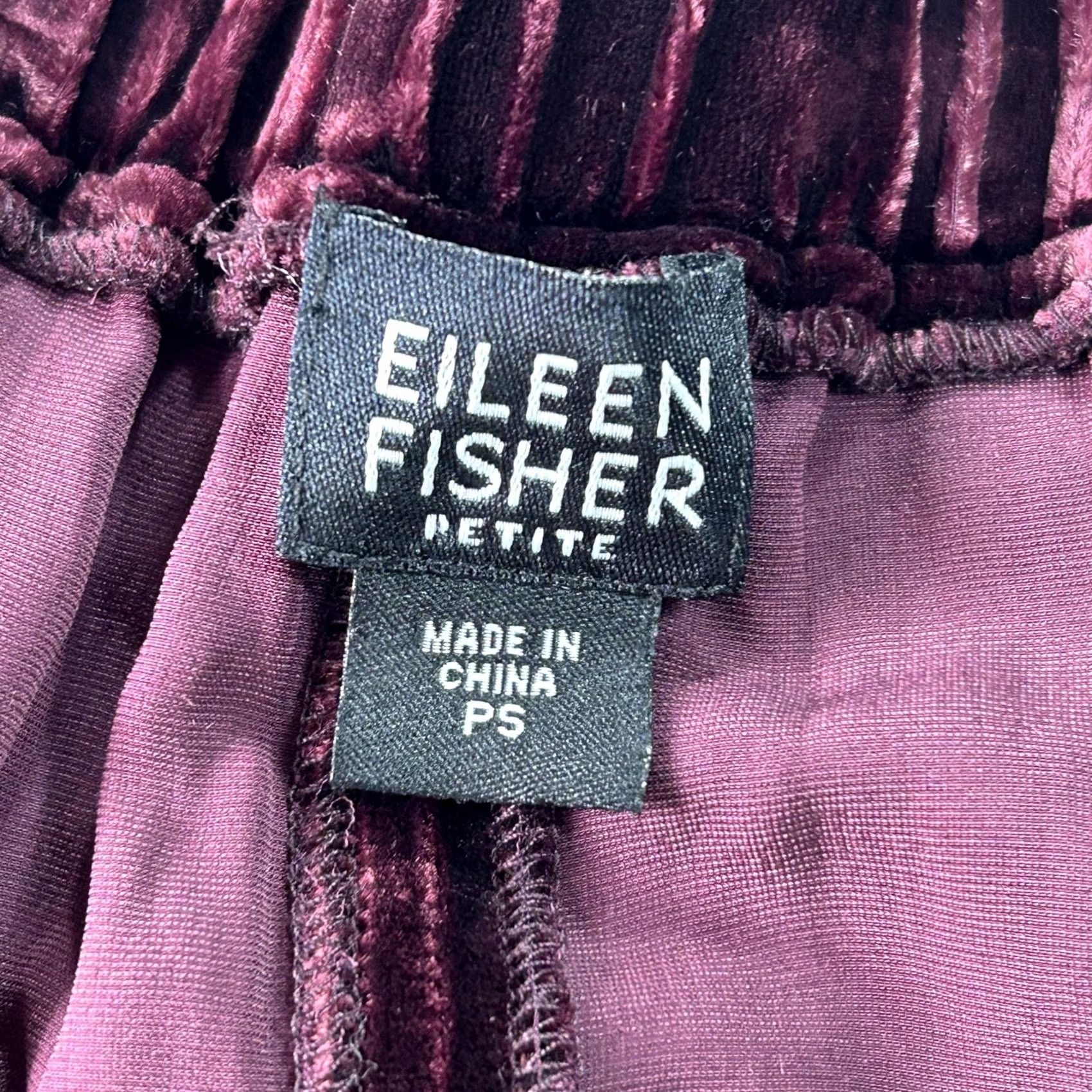 Eileen Fisher Eileen Fisher Pants Womens PS Purple Velvet Pull On Relaxed Lined Dressy Party Size 28" / US 6 / IT 42 - 3 Thumbnail