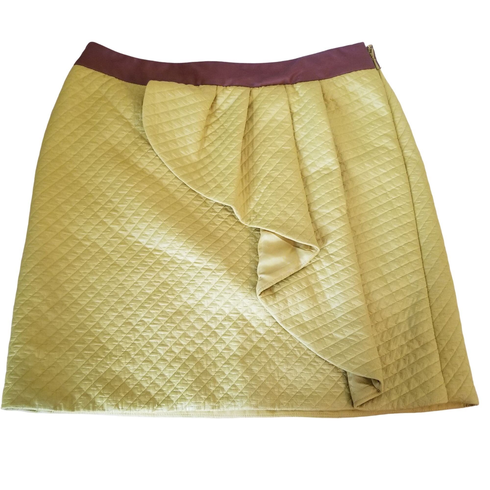 Anthropologie Anthropologie HD in Paris 6 Lemon Yellow Petal Skirt Mini Qu Size 28" / US 6 / IT 42 - 2 Thumbnail