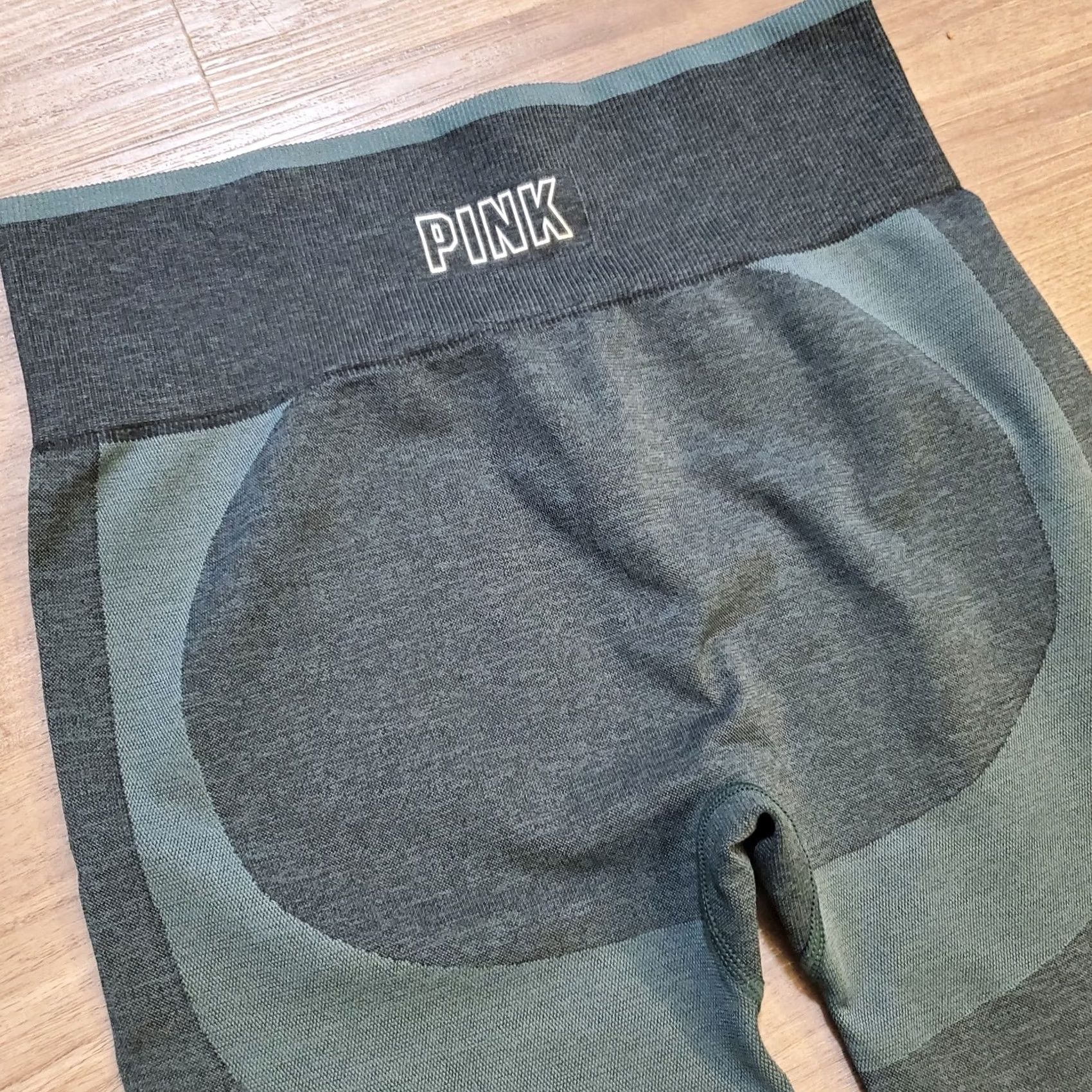 Victoria's Secret PINK Victoria's Secret Green Seamless Leggings M Activewear Athleisure Sport Womens Size 32" / US 10 / IT 46 - 3 Thumbnail