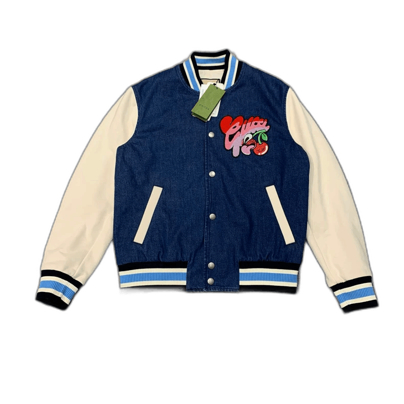 Gucci Gucci Blue Denim Cherry Logo Jacket-yf Size US M / EU 48-50 / 2 - 1 Thumbnail