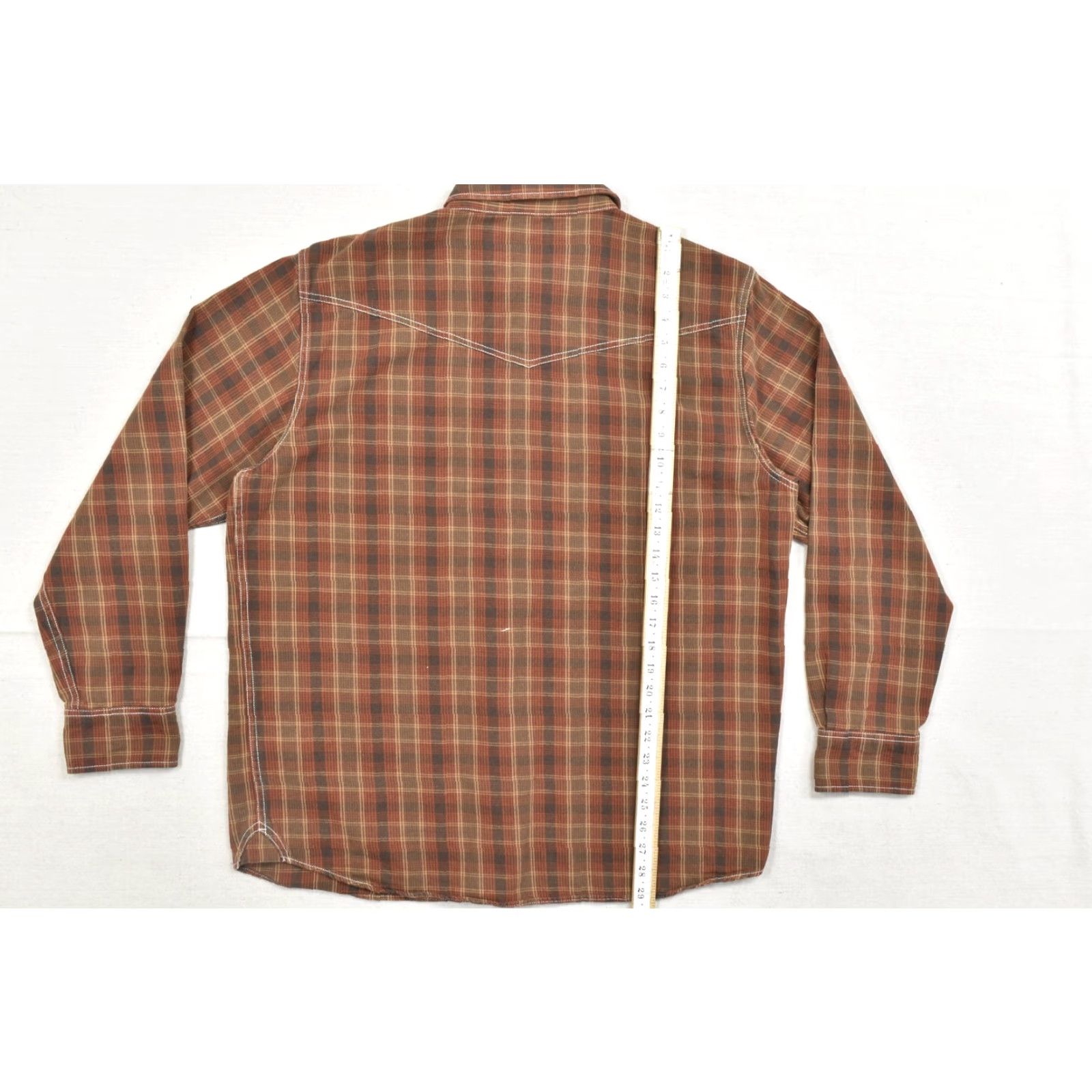 Vintage Blue Ranchwear Shirt Mens XL Brown Plaid Pearl Snap Western Long Sleeve Cotton Shirt Size US XL / EU 56 / 4 - 4 Thumbnail