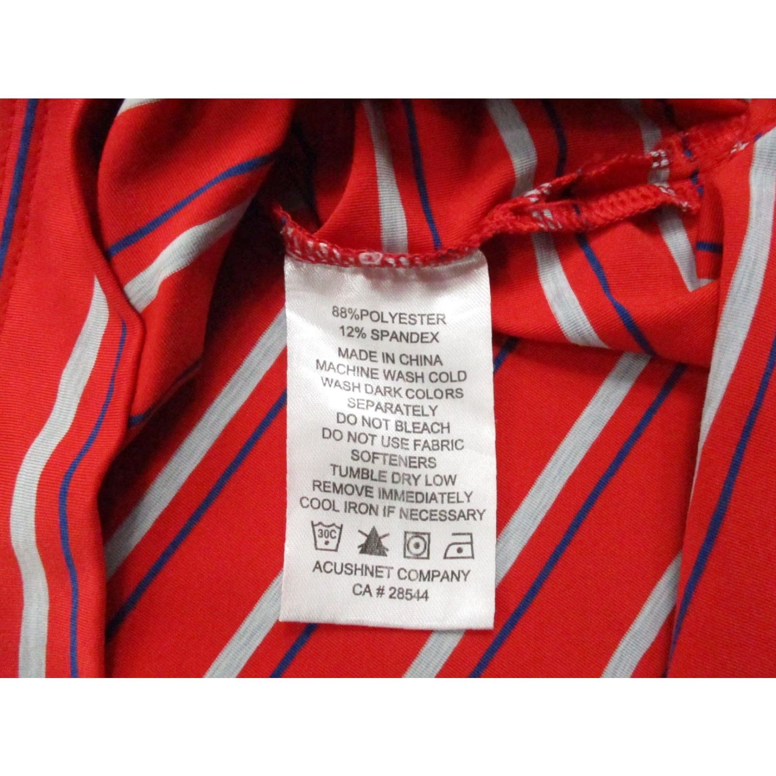 Footjoy FootJoy Polo Shirt Mens Large Red White Blue Stripe Performance Golf FJ Stretch Shirt Size US L / EU 52-54 / 3 - 6 Thumbnail