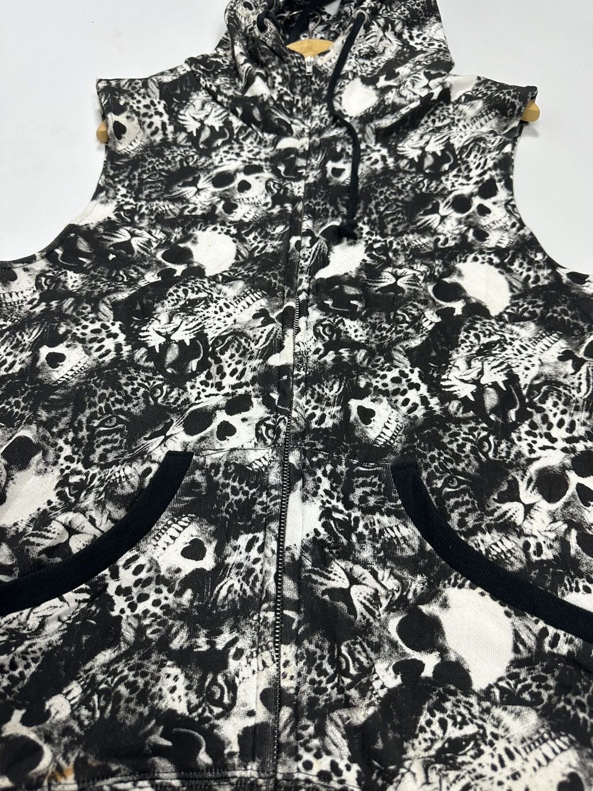 Japanese Brand Glad News Fullprint Skeleton Skull Short Sleeve ZipHoodies Size US M / EU 48-50 / 2 - 12 Thumbnail