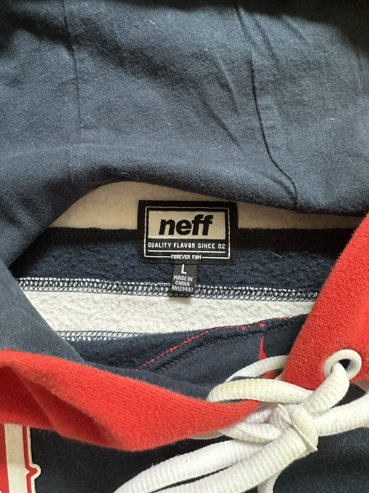 NEFF NEFF hoodie Size Large Hockey Style White/Blue/Red Vintage Size US L / EU 52-54 / 3 - 6 Thumbnail