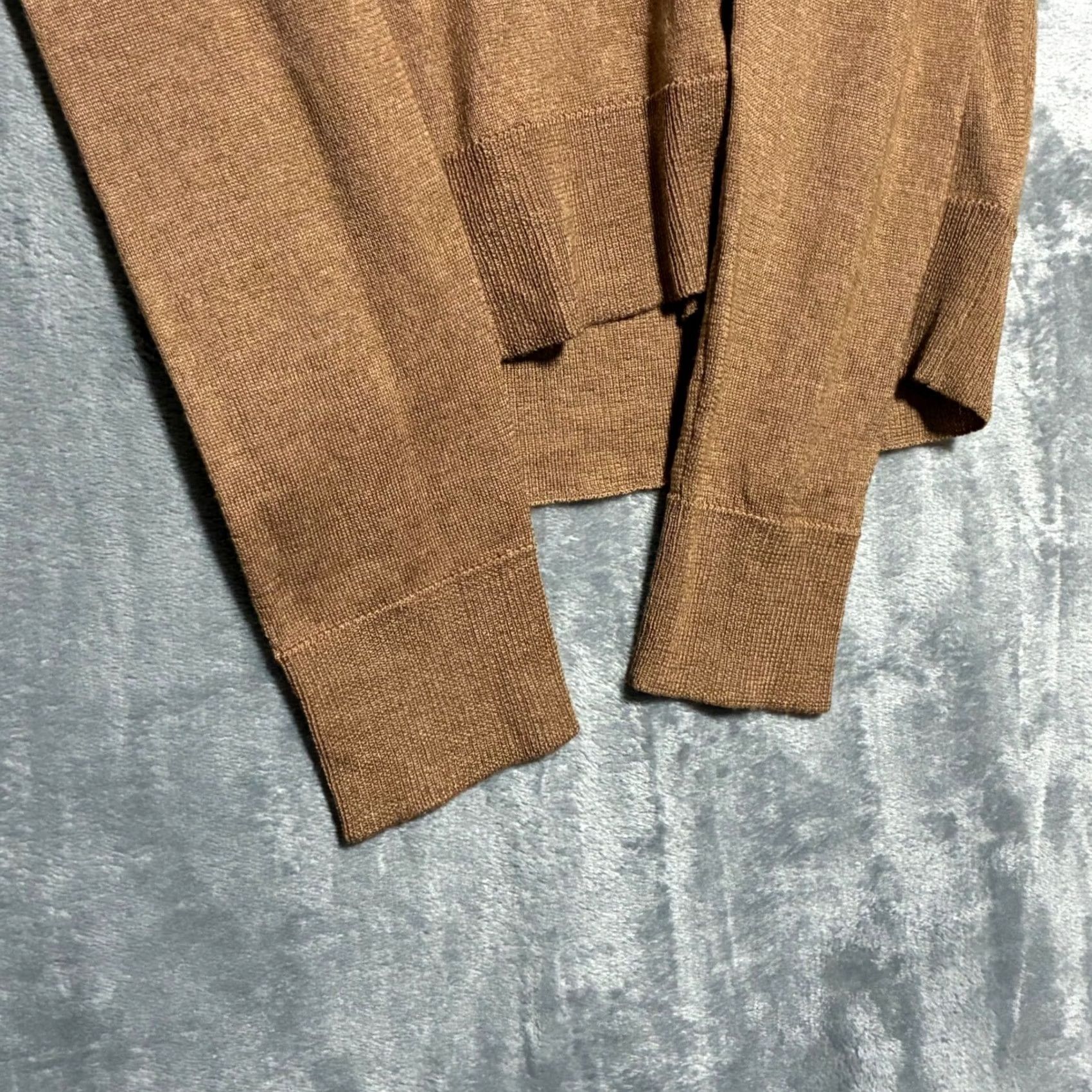 Theory EUC Theory Silk Cashmere V-Neck Pullover Sweater Womens S Camel Brown Size S / US 4 / IT 40 - 4 Thumbnail