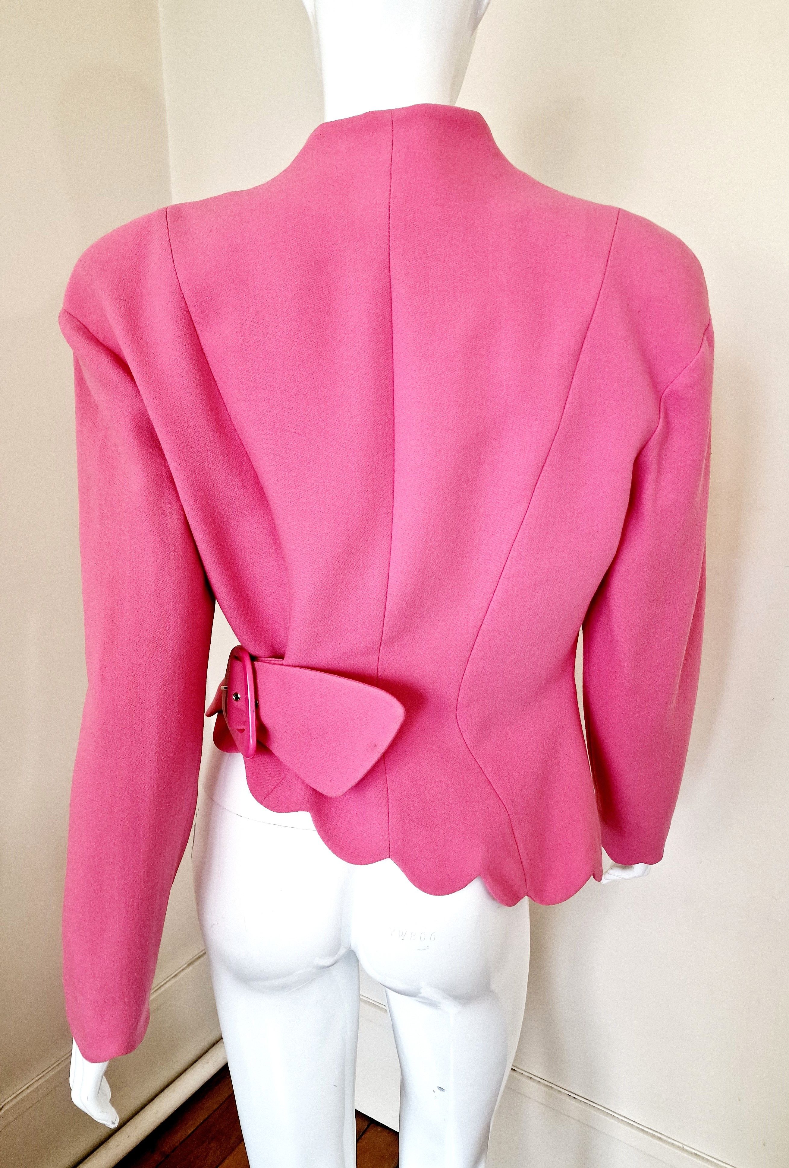 Thierry Mugler Thierry Mugler Asymmetrical Pink Rose Wrapped Large Jacket Size L / US 10 / IT 46 - 12 Thumbnail
