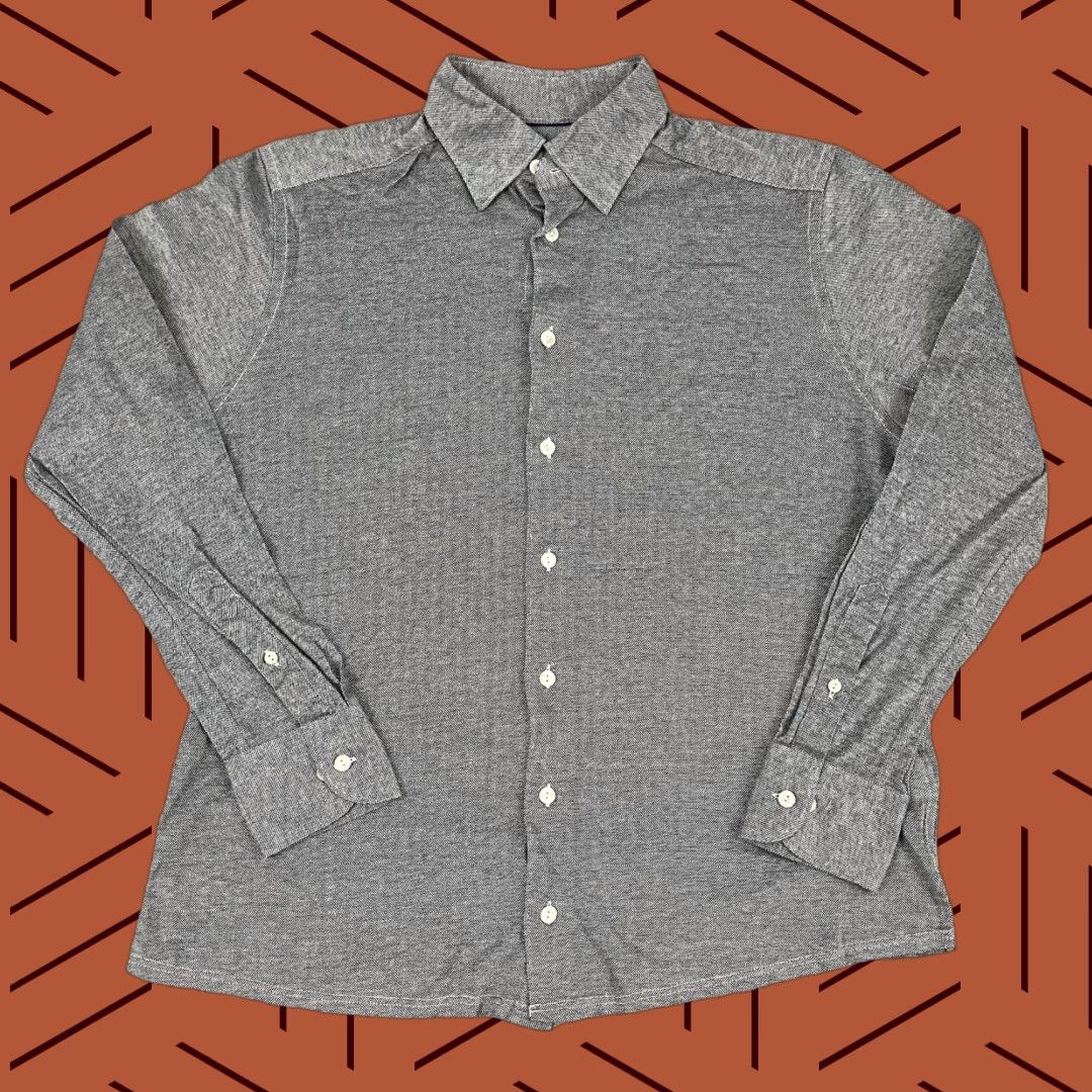 Eton VINTAGE ETON Mens Shirt Casual Long Sleeve Knit Gray Button Up 90s Classic Mens Size US M / EU 48-50 / 2 - 1 Thumbnail