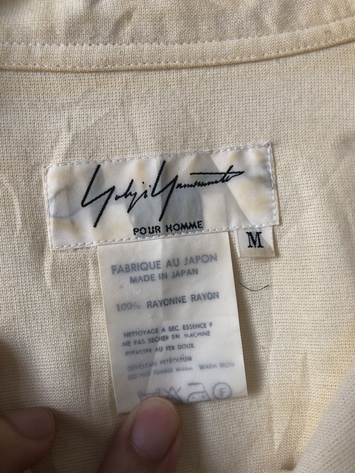 Yohji Yamamoto Pour Homme cream rayon shirt Size US M / EU 48-50 / 2 - 4 Thumbnail