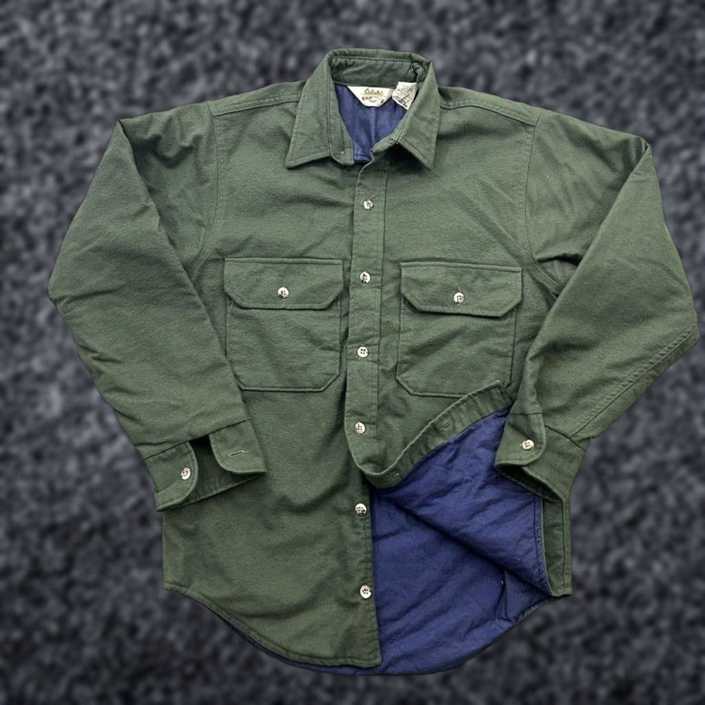 Vintage VINTAGE Cabela's Flannel Jacket Mens Small Green Insulated Lined Button Up Chore Quilted Cotton Jacket Men's S Green Size US S / EU 44-46 / 1 - 1 Thumbnail