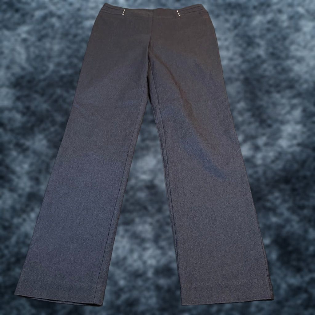 JM Collection JM Collection Womens PS Charcoal Gray Pull On Straight Leg Dress Pants Petite Size 28" / US 6 / IT 42 - 1 Thumbnail