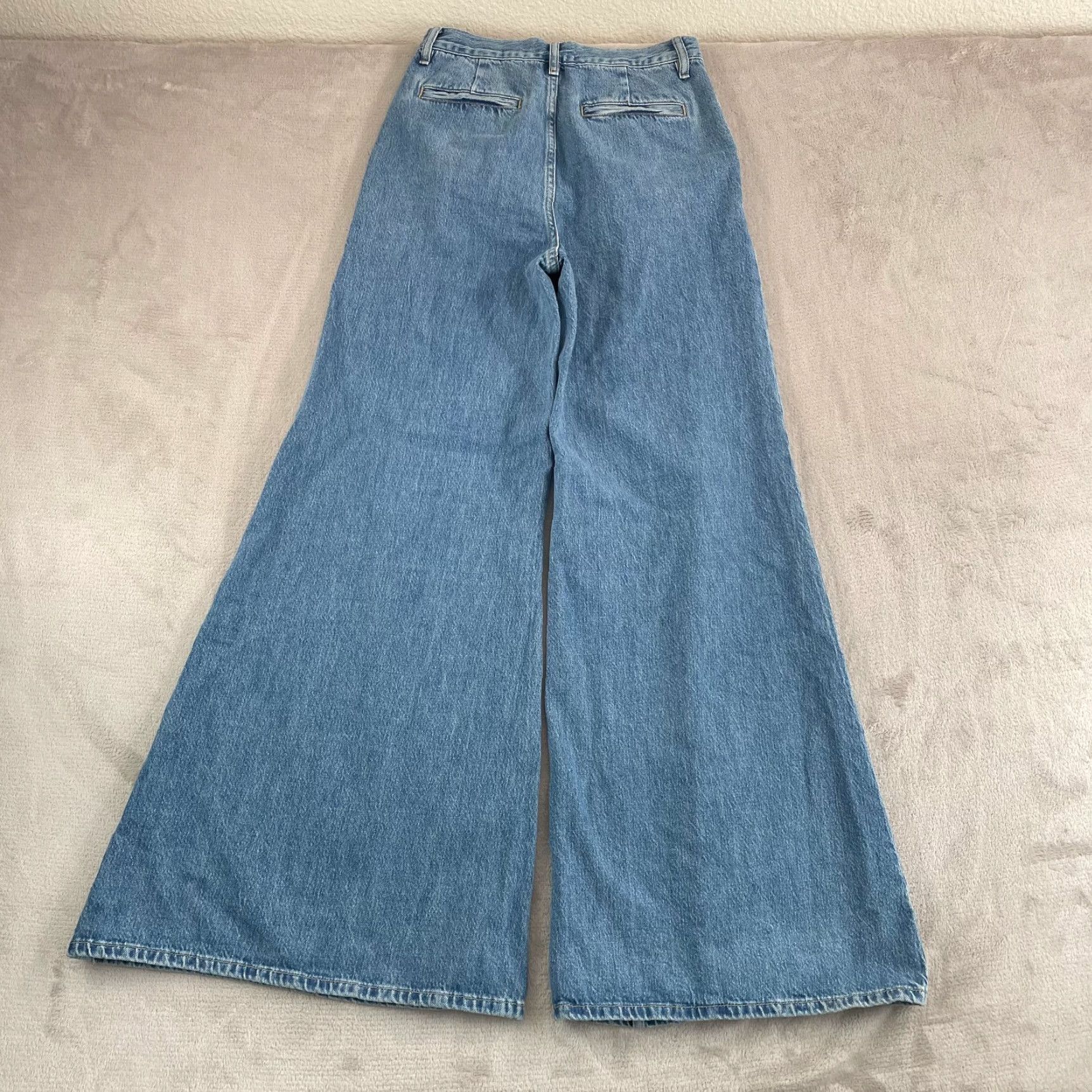 Frame FRAME Extra Wide Leg Jeans Women 25 in Seraphina Blue Designer NWT Jeans Wide-Leg Womens 25 in Blue Size 42" / US 20 - 6 Thumbnail