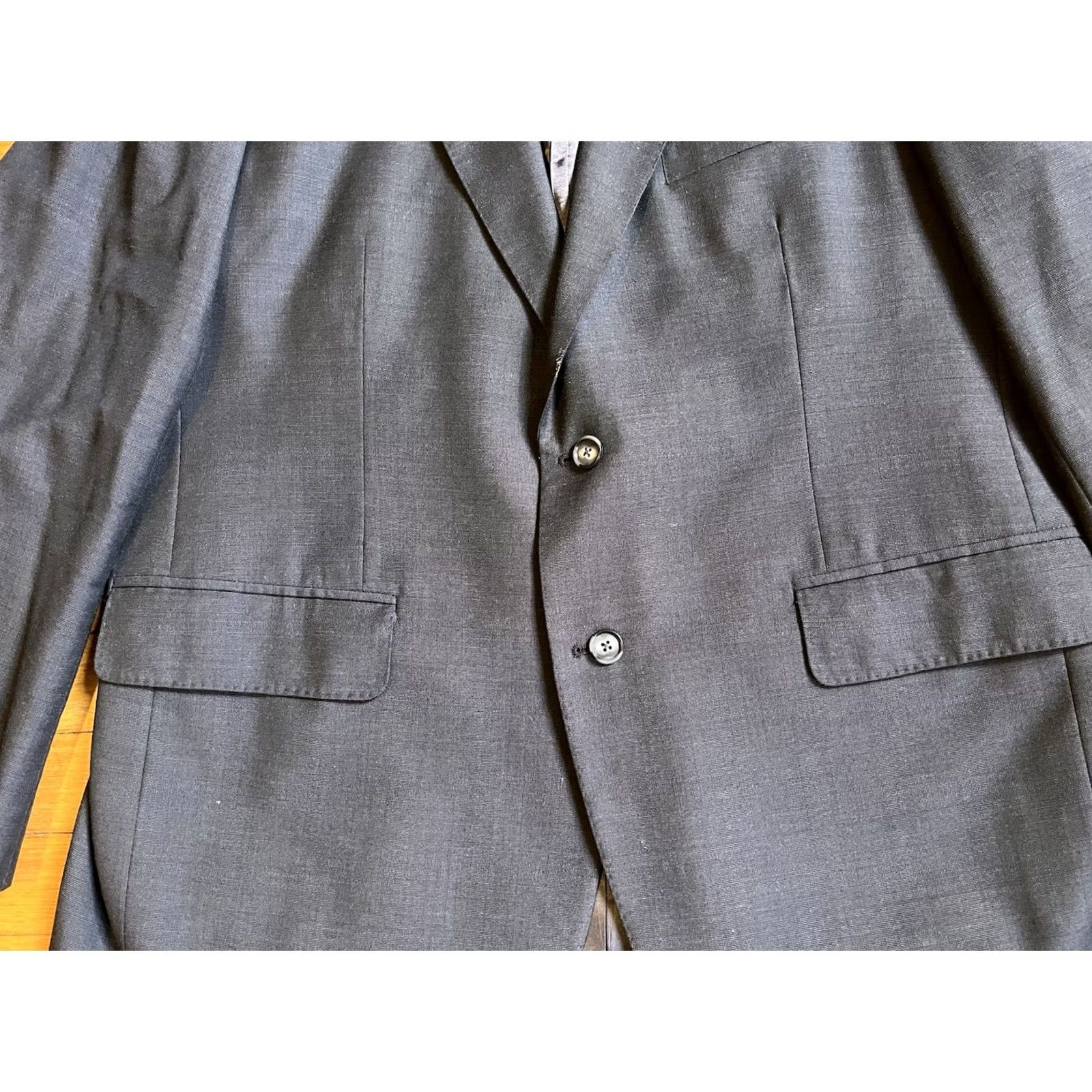 Ermenegildo Zegna VINTAGE? No — Ermenegildo Zegna Blazer Men’s 44R Grey Wool Solid Notch Lapel 2-Button Single-Breasted Regular Fits Mens Size 44R - 3 Thumbnail