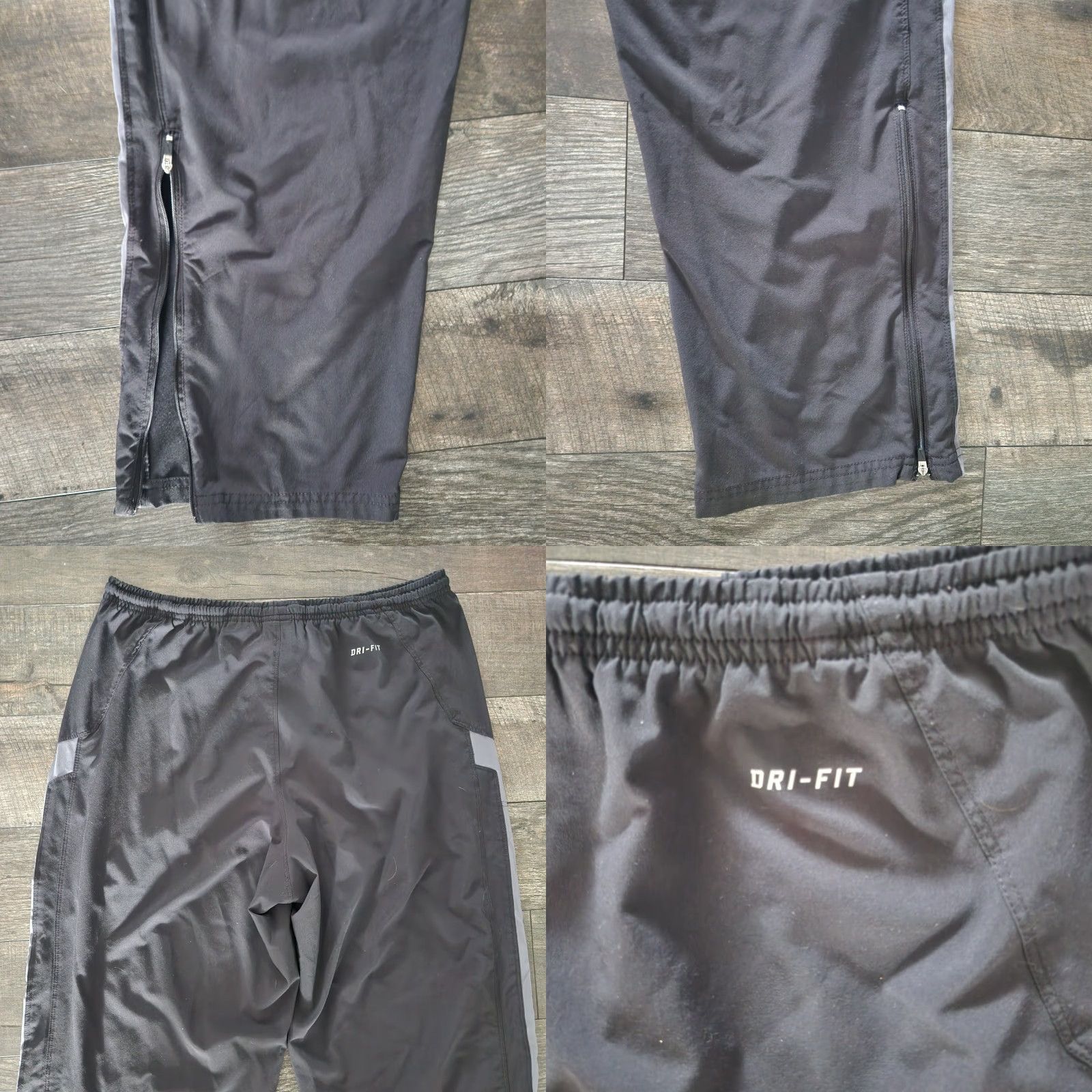 Nike Nike Dri-FIT Men’s M Dark Gray Striped Athletic Pants with Zip Pockets Track Pants Mens Size US 31 - 8 Thumbnail
