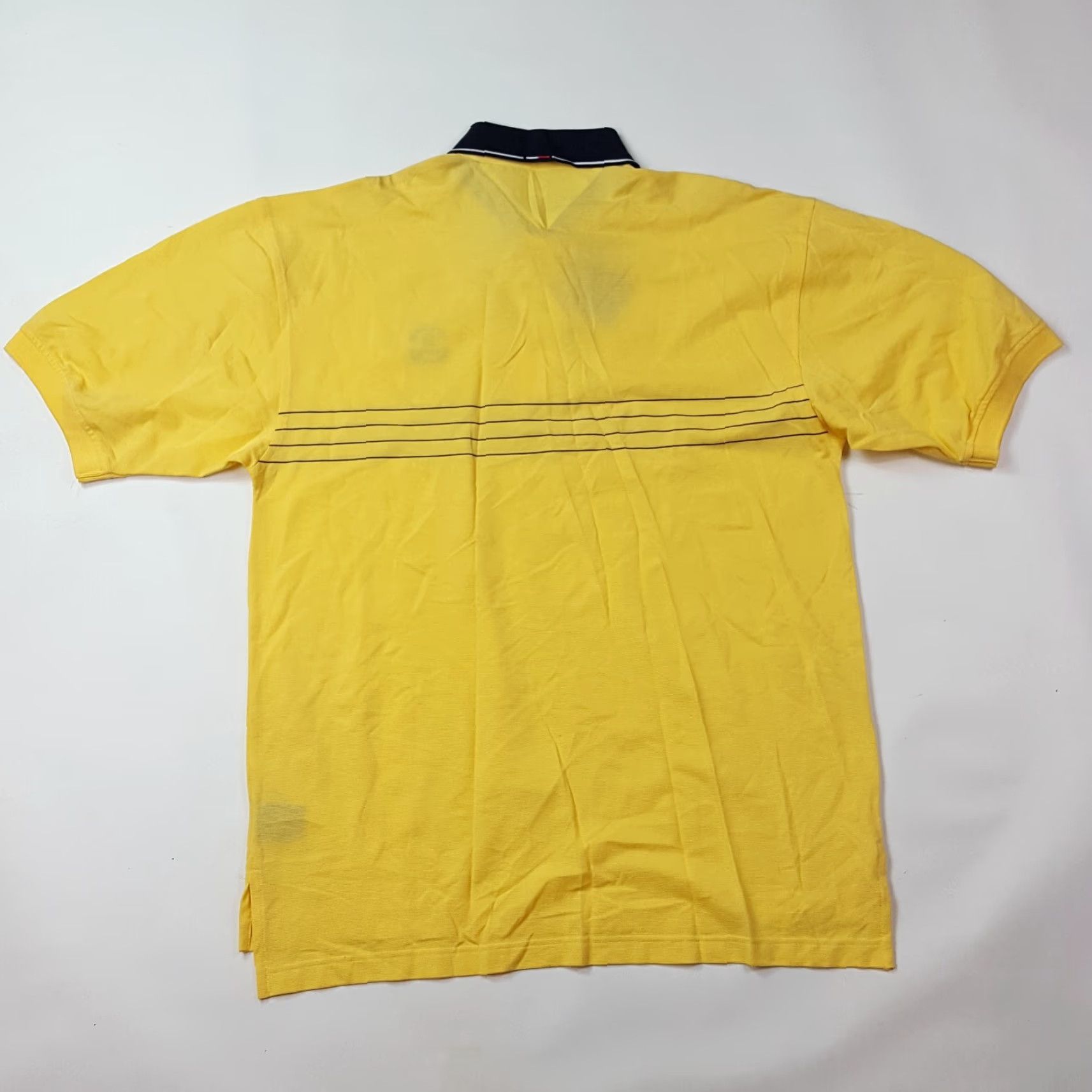 Tommy Hilfiger VINTAGE Tommy Hilfiger Golf Mens Large Yellow Polo Shirt Striped Country Club PGA 90s USA Polo Mens Size US L / EU 52-54 / 3 - 4 Thumbnail