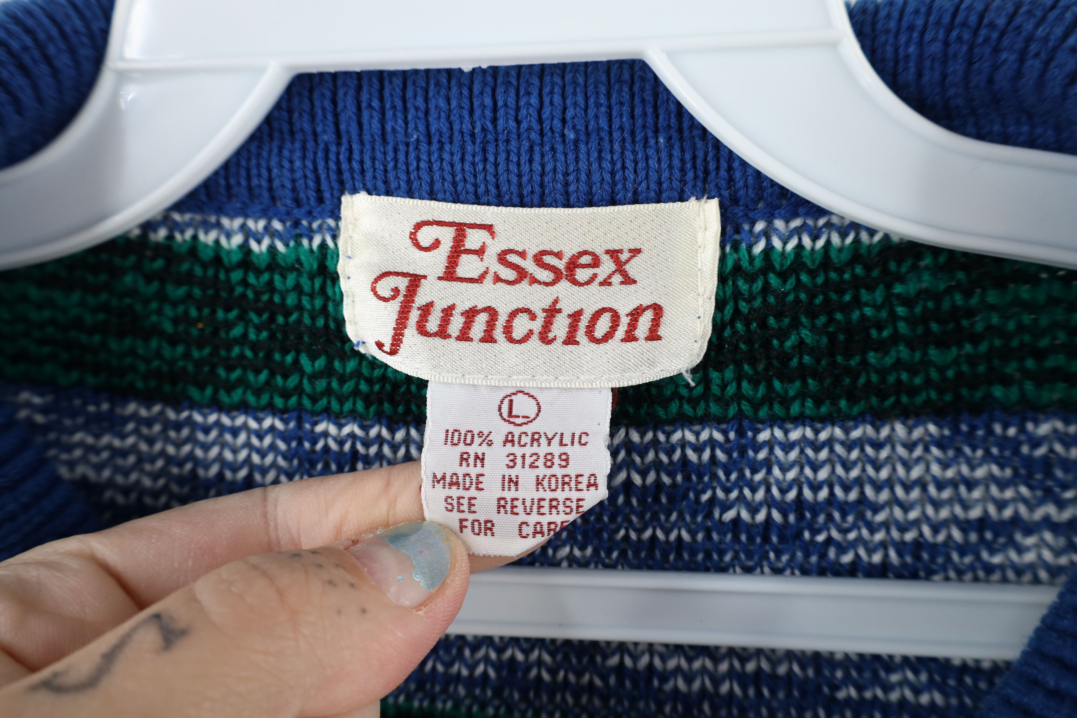 Vintage Vintage 90s Coogi Style Knit Collared Pullover Sweater Size L / US 10 / IT 46 - 4 Thumbnail