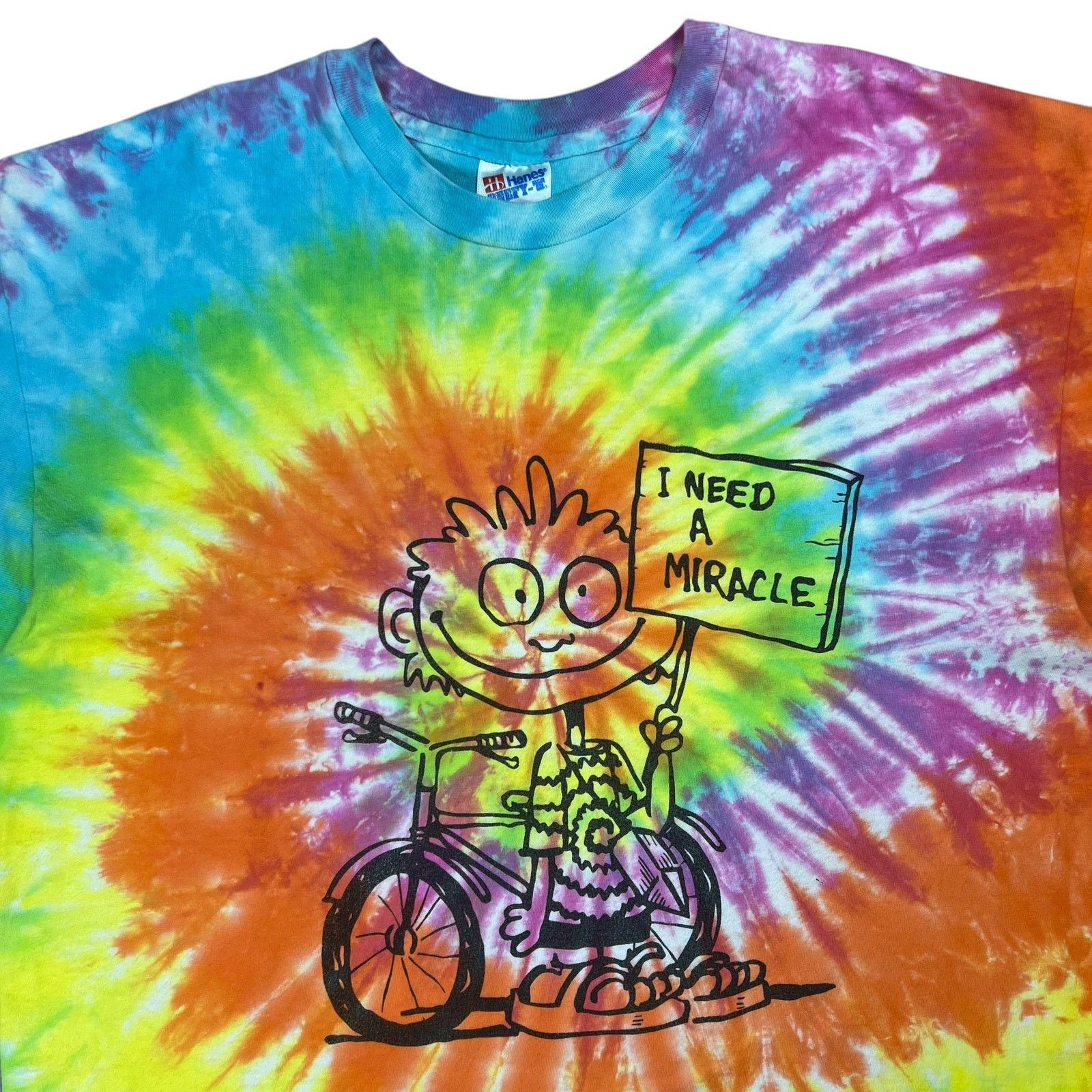 Band Tees × Grateful Dead × Hanes 90s Hanes Grateful Dead I Need A Miracle tie dye band tee Size US XL / EU 56 / 4 - 2 Thumbnail