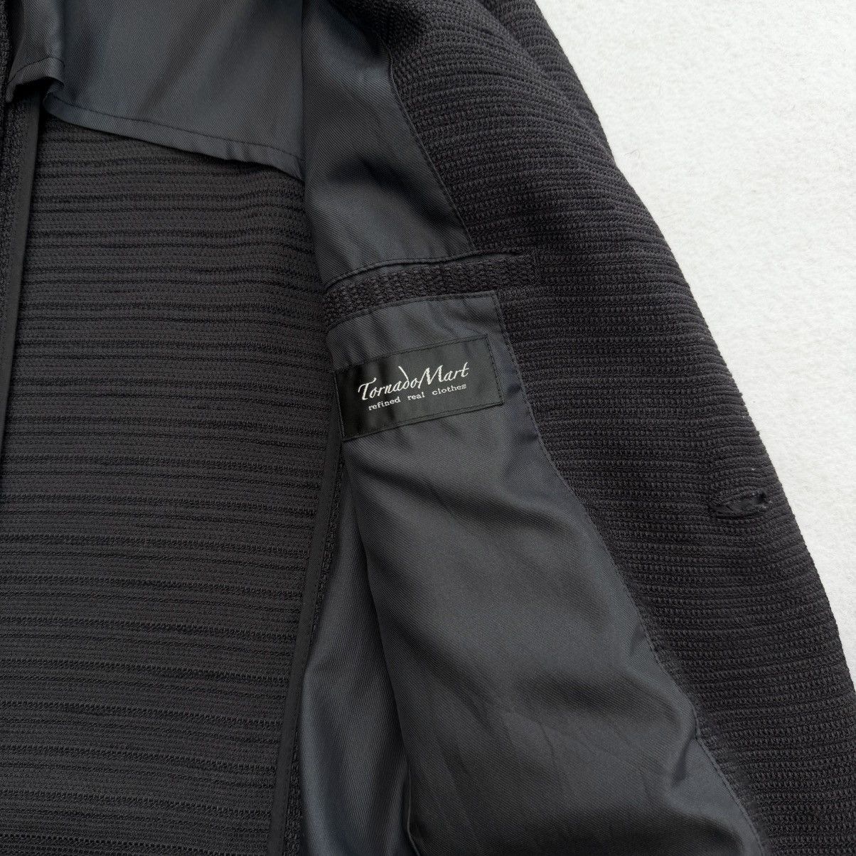 Tornado Mart 2000s Tornado Mart Structured Collarless Noir Overcoat Size US L / EU 52-54 / 3 - 4 Thumbnail