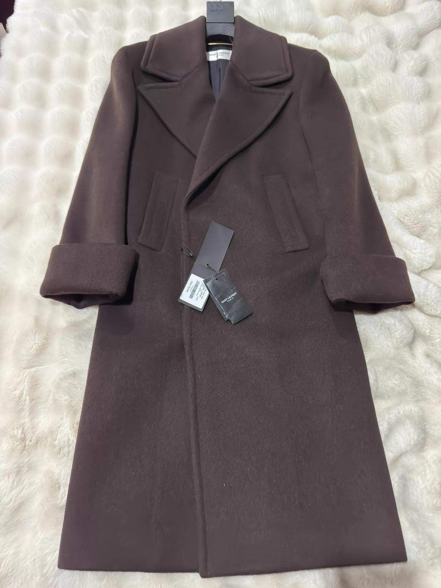 Saint Laurent Paris YSL Women's 100% Cashmere Rose Inspired Coat Size M / US 6-8 / IT 42-44 - 1 Thumbnail