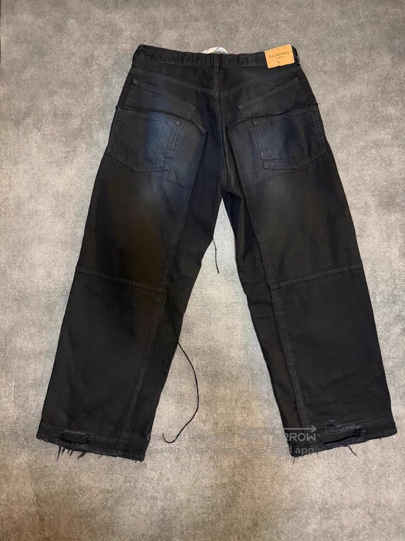 Balenciaga Balenciaga size S Drawcord Washed Tie-Dye Deconstructed De Size US 27 - 2 Thumbnail