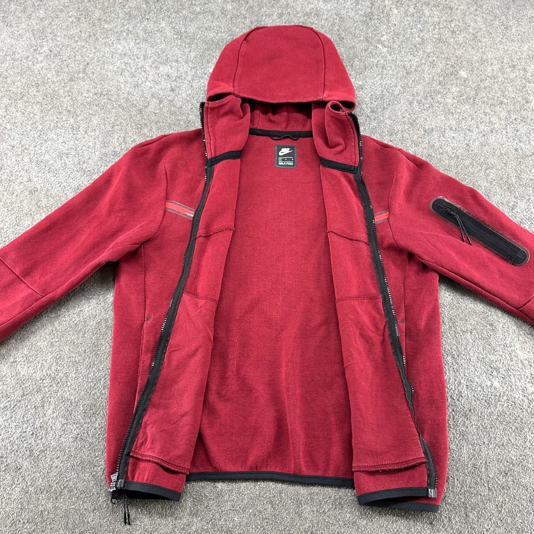 Nike Nike Hoodie Men M Red Full Zip Sweatshirt Tech Fleece Windrunner Jacket Cotton Size US M / EU 48-50 / 2 - 6 Thumbnail