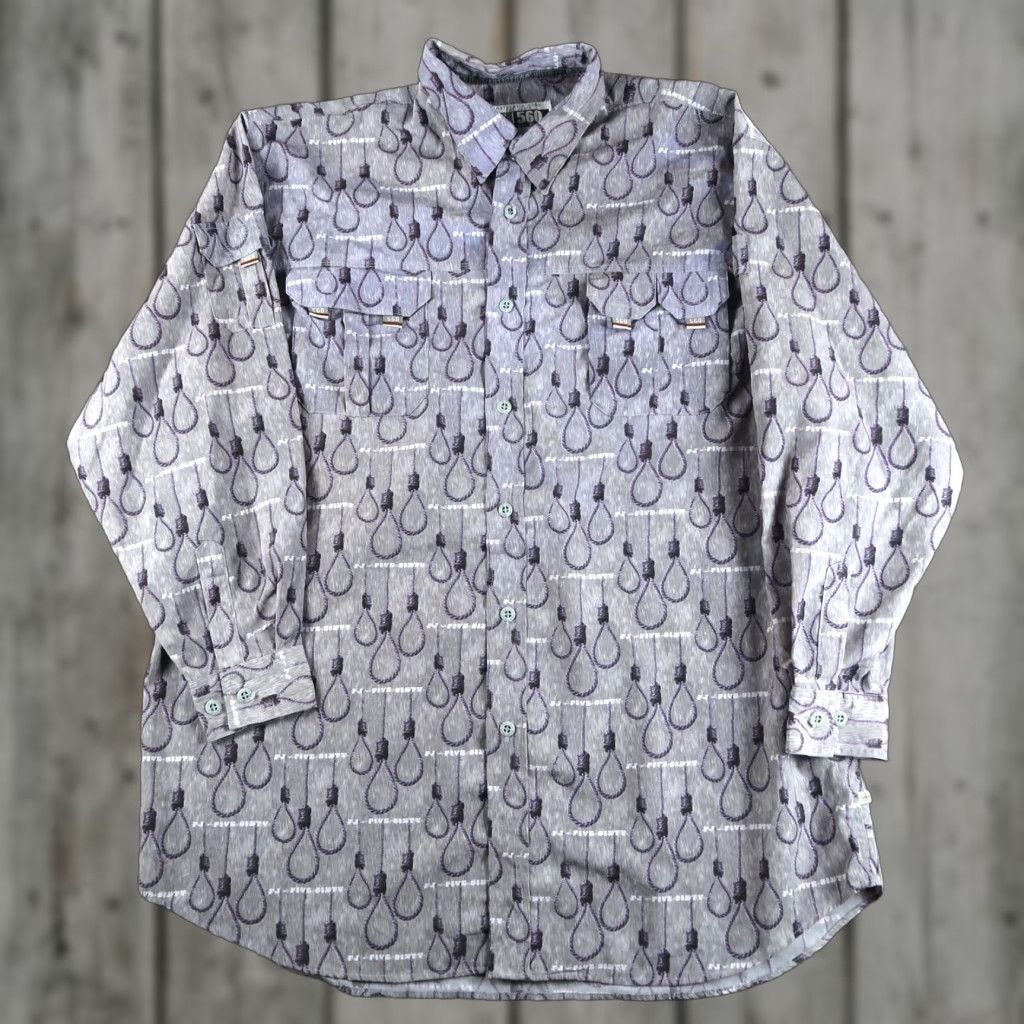 Roper VINTAGE FJ 560 Fat Joe Long Sleeve Shirt 2XL Gray Polyester Button-Up Graphic Print Hip Hop 90s Mens Size US XXL / EU 58 / 5 - 1 Thumbnail