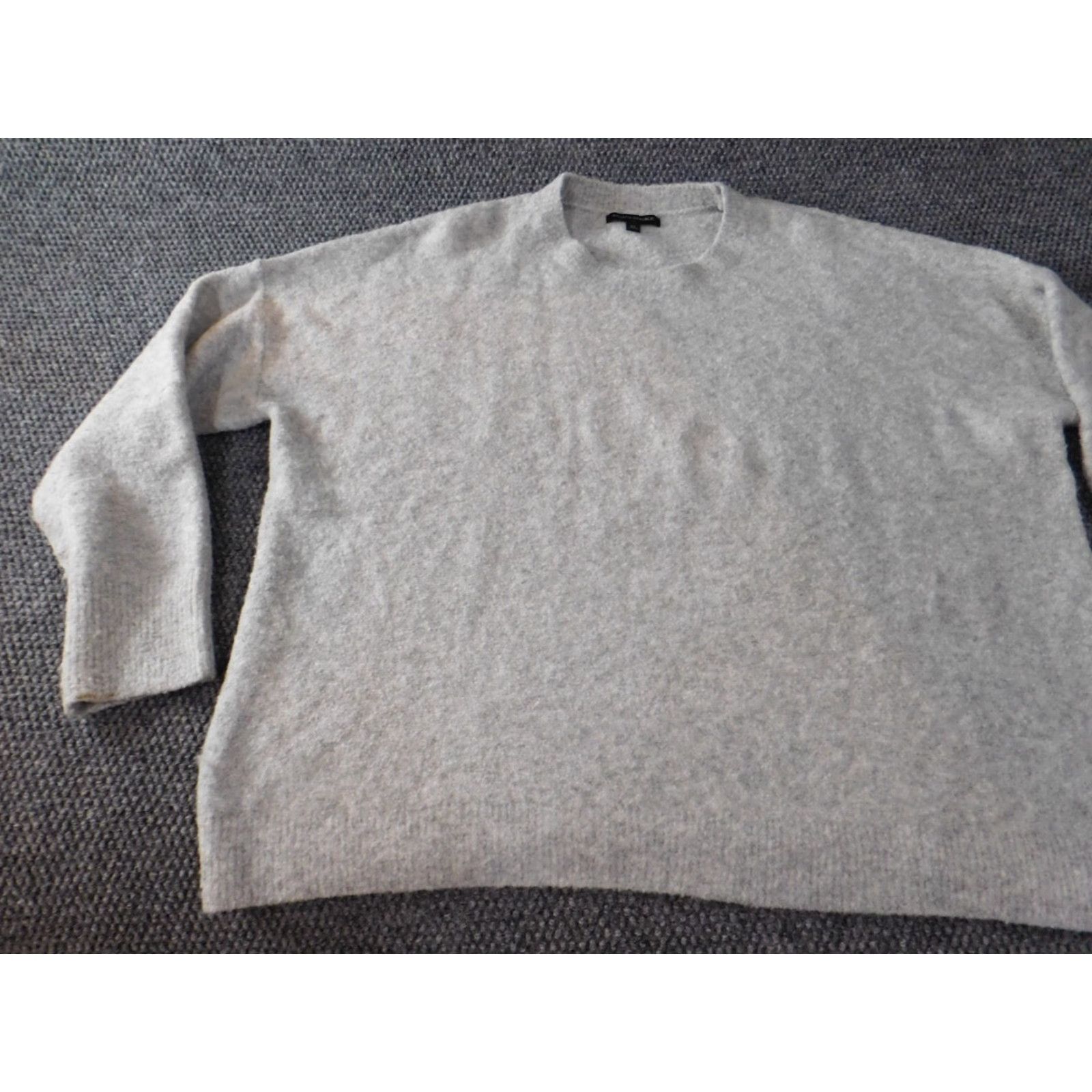 Banana Republic Banana Republic Mens Sweater XL Gray Pullover Crew Neck Stretch Classic Knit Wool Acrylic Nylon Spandex Size US XL / EU 56 / 4 - 3 Thumbnail