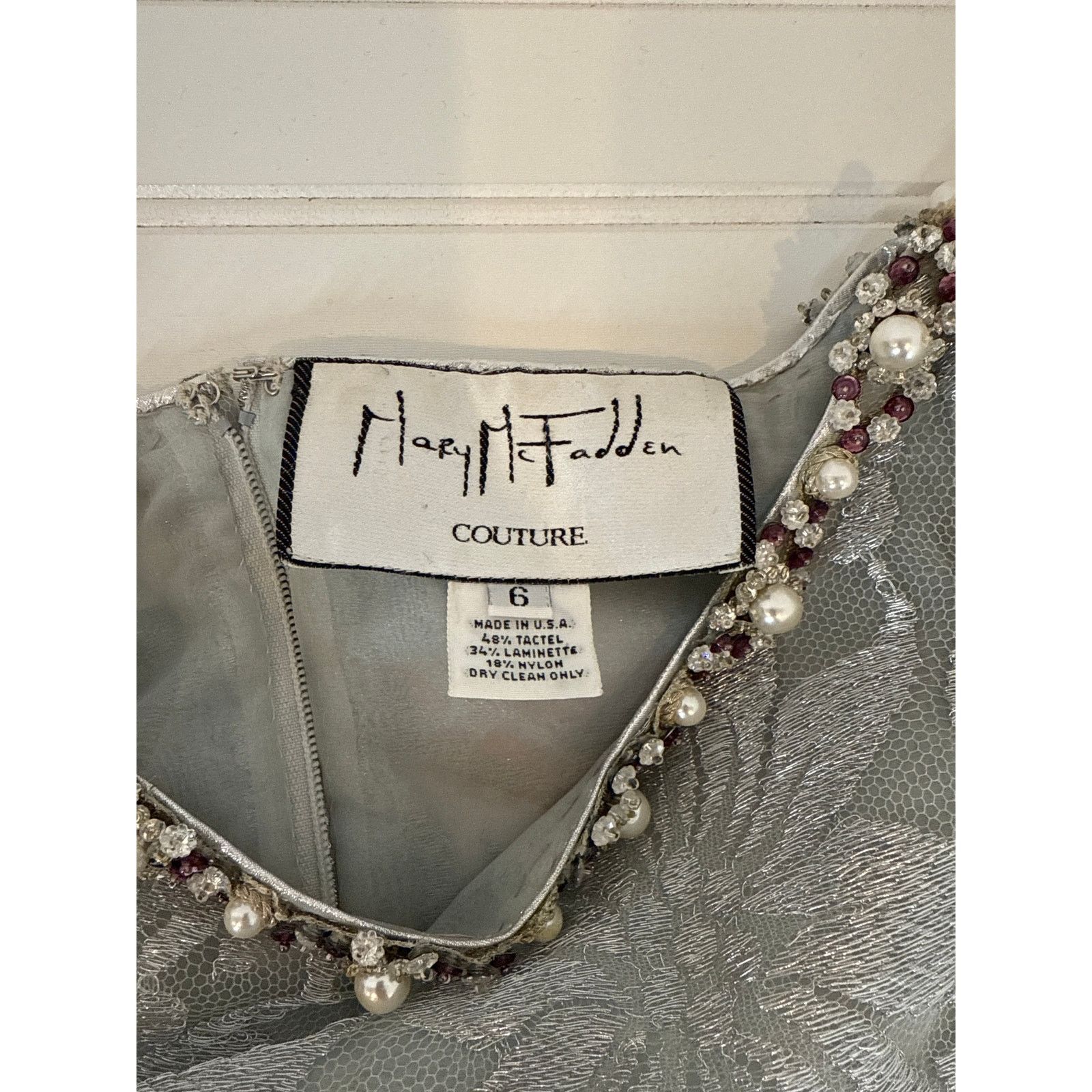 Mary McFadden Vintage Mary McFadden Metallic Thread Beaded Set Sz 6 Size 28" / US 6 / IT 42 - 5 Thumbnail