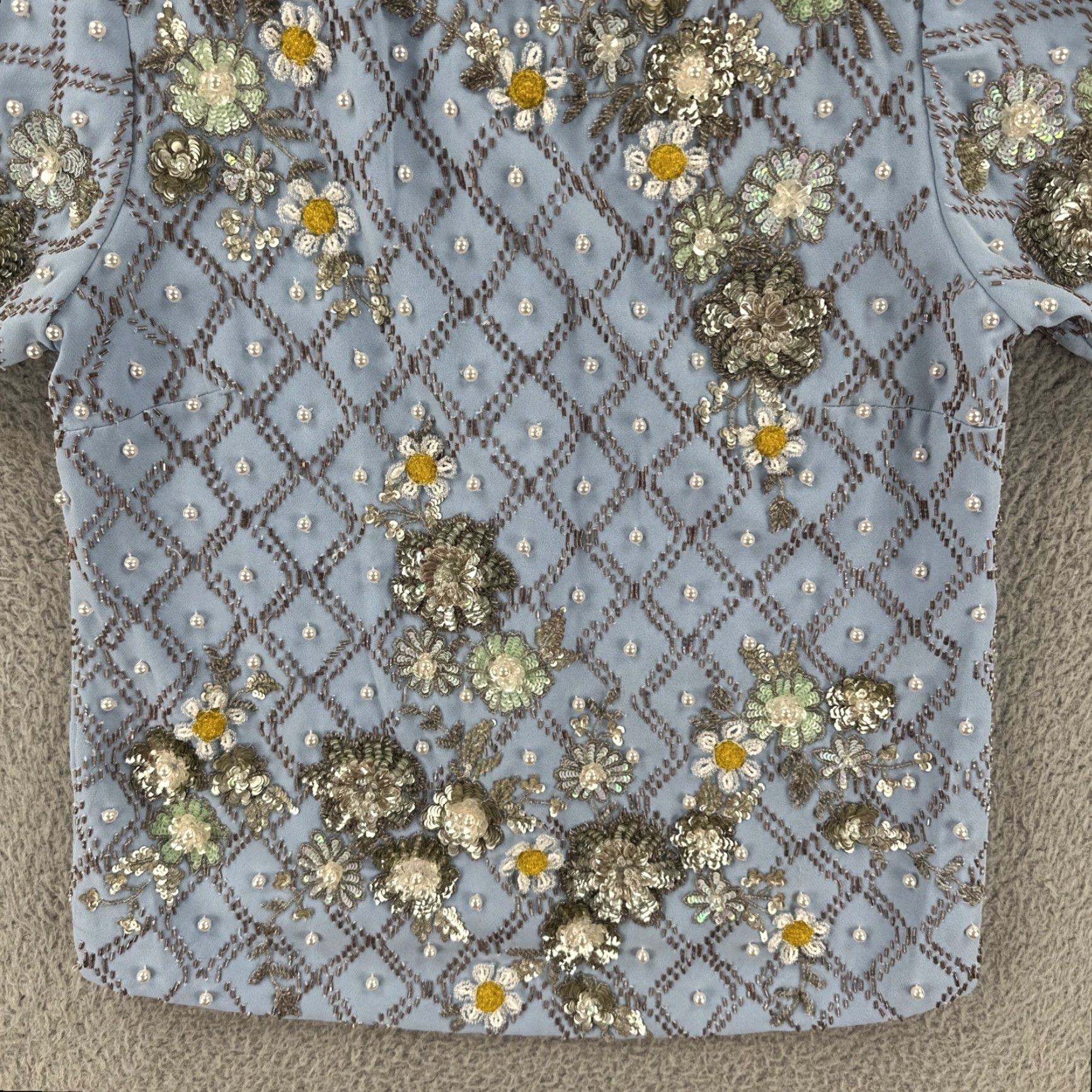 Vintage VINTAGE La Fuori Silk Blouse Women’s S Blue Embroidered NWT Sustainable Shirt Mens Women? Size S / US 4 / IT 40 - 4 Thumbnail