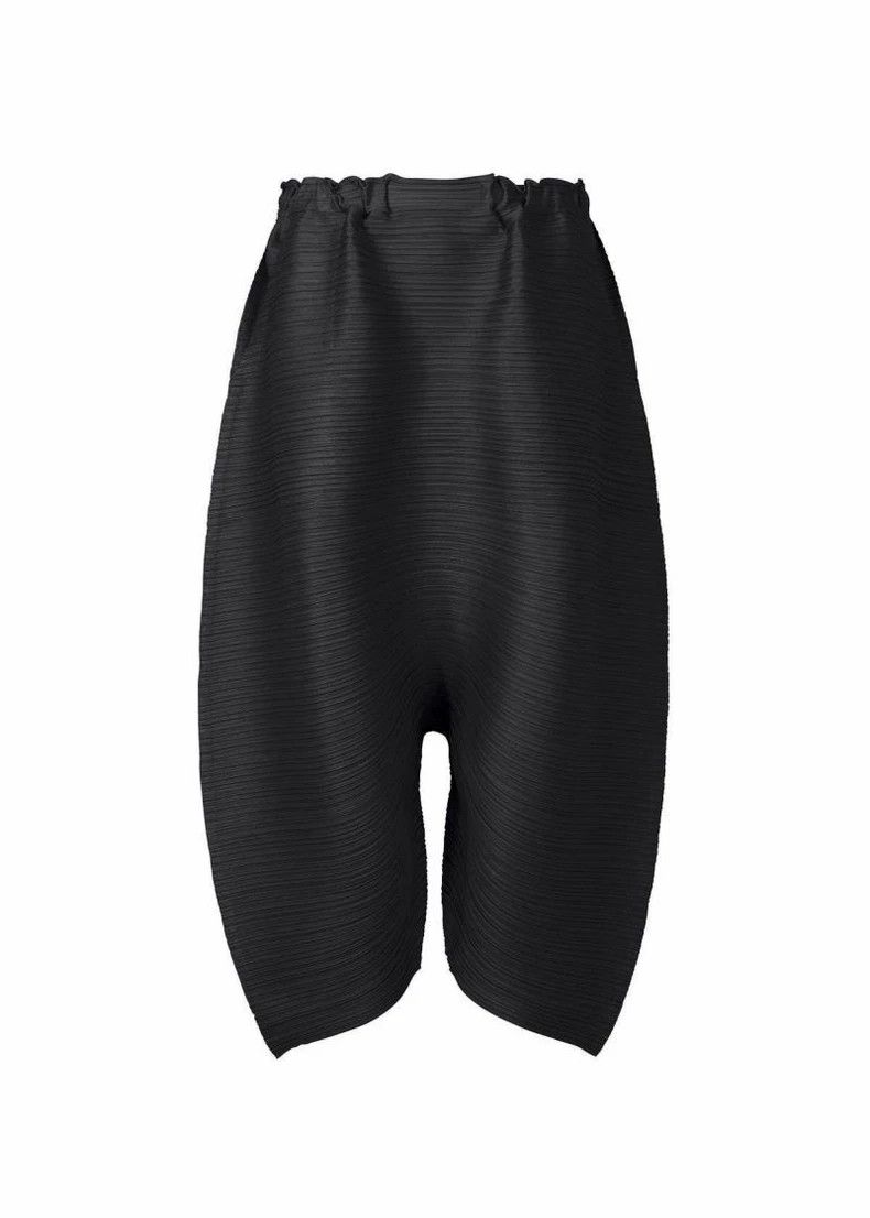 Issey Miyake Issey Miyake Black pleated fashion design wide-leg casual Size 31" - 2 Thumbnail