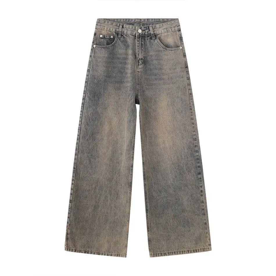 Japanese Brand Retro loose straight leg wide leg jeans Size US 32 / EU 48 - 5 Thumbnail