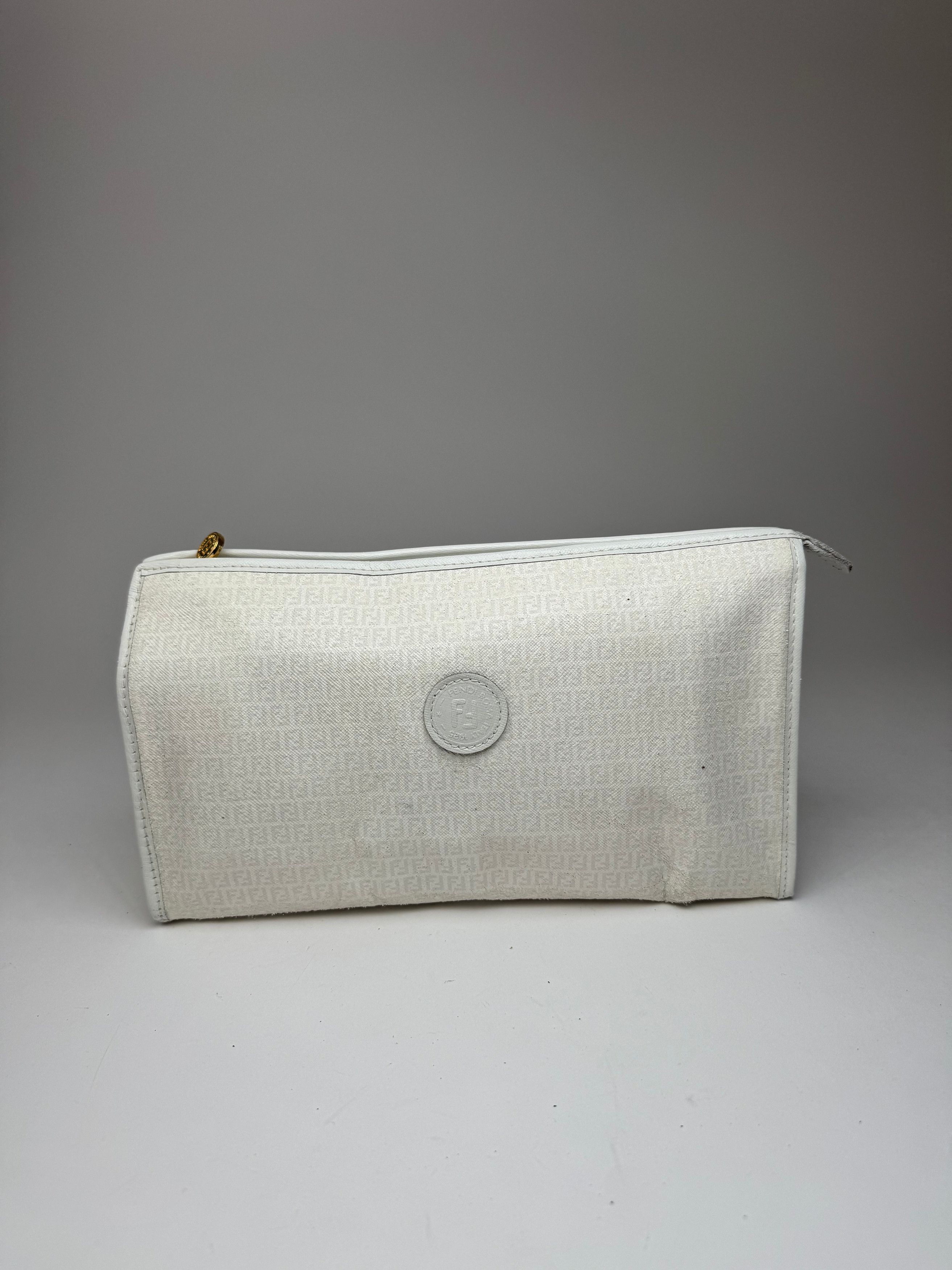 Fendi Vintage Monogram Clutch White Size ONE SIZE - 1 Thumbnail
